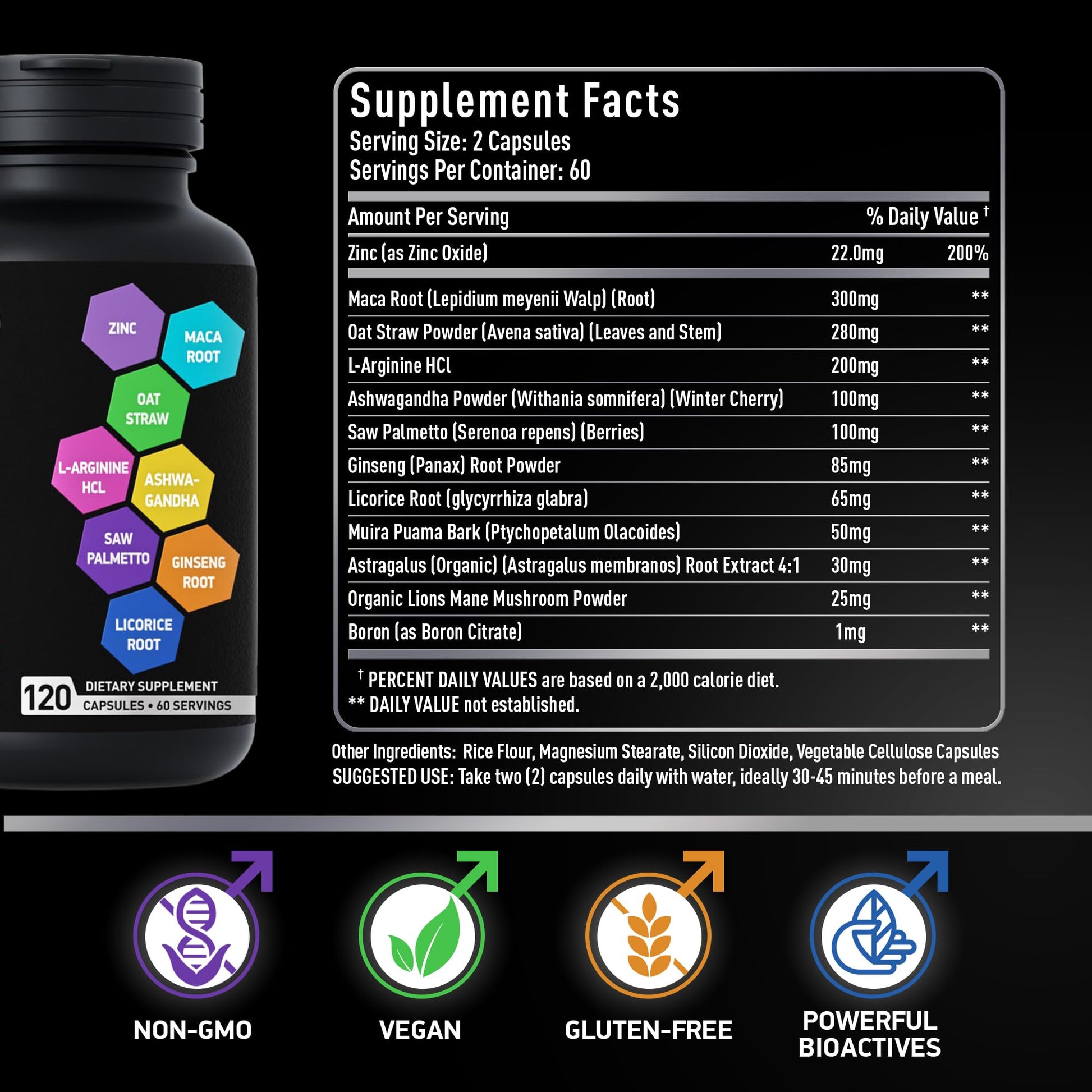 Fertility Supplements for Men - Zinc, Maca, Ashwagandha, L-Arginine - Male Vitality Conception for Him - Count and Motility Pregnancy Aid - Vitamins and Male Fertility Support Supplement - 120 Pills BIOACTIVE LABS buy supplements canada