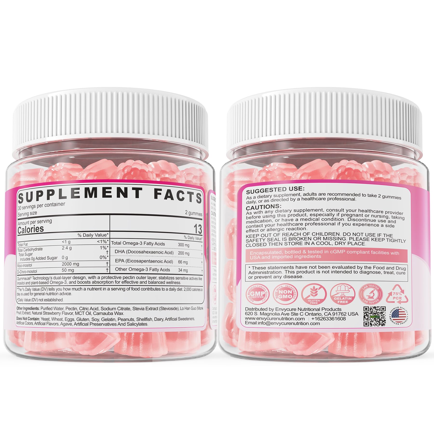 Myo-Inositol & D-Chiro Ideal 40:1, Inositol + Omega-3(3:1) Gummies, Hormone Balance for Women | Sugar Free Inositol Gummies w/Omega 3 DHA:EPA (3:1), Inositol Supplement for Cycle Health, Vegan, 60 Ct EnvyCure buy supplements canada