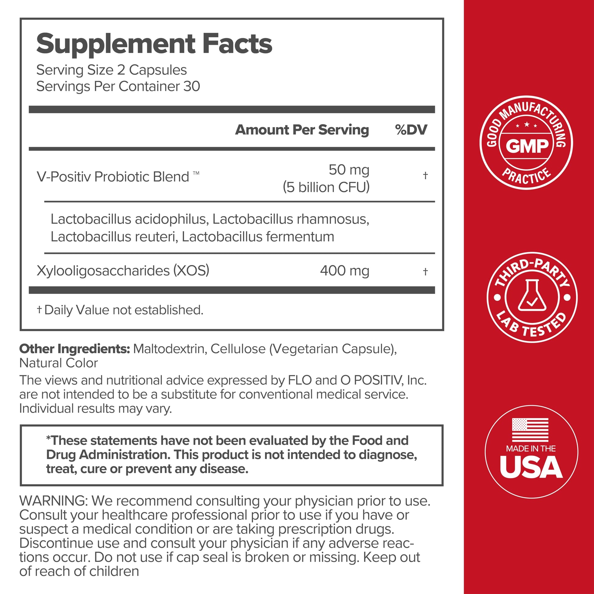 URO Vaginal Probiotics for Women pH Balance with Prebiotics & Lactobacillus Probiotic Blend O Positiv buy supplements canada