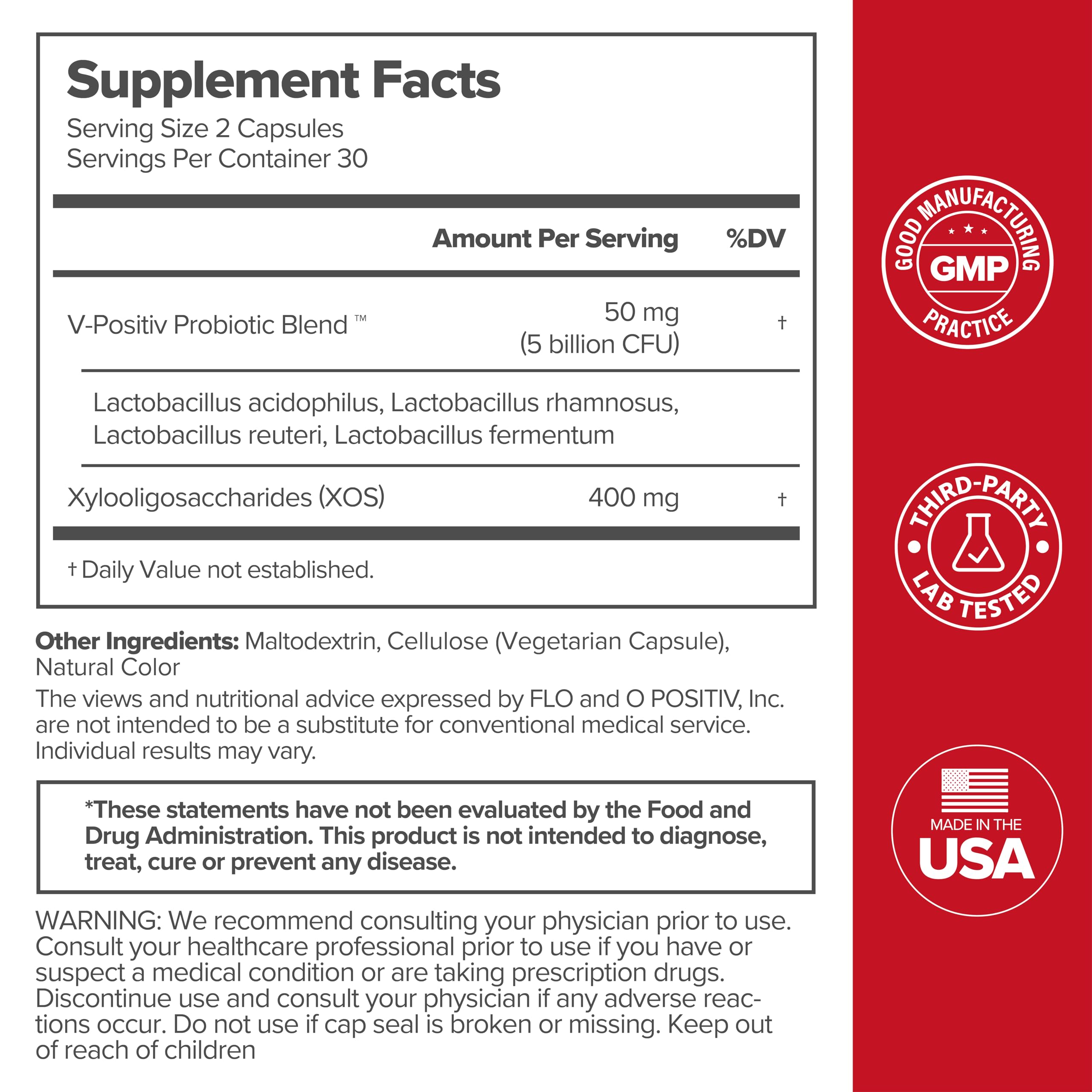 URO Vaginal Probiotics for Women pH Balance with Prebiotics & Lactobacillus Probiotic Blend O Positiv buy supplements canada