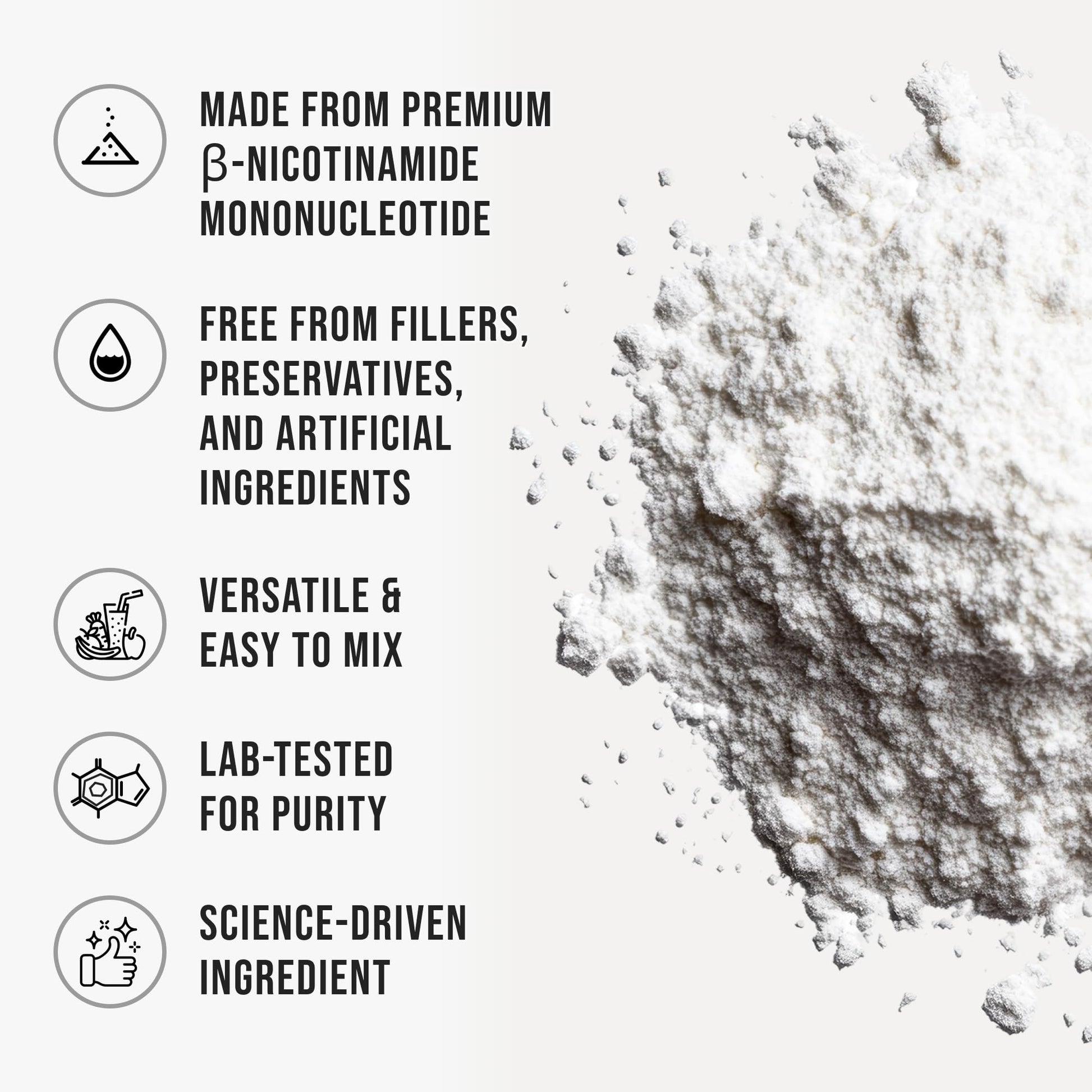 Pure NMN Powder Nicotinamide Mononucleotide Quick Dissolved NMN Supplement Powder 100% Unflavored NMN Supplement Supports NAD+ Levels Vegan Friendly Non-GMO, 90g WHYZ buy supplements canada