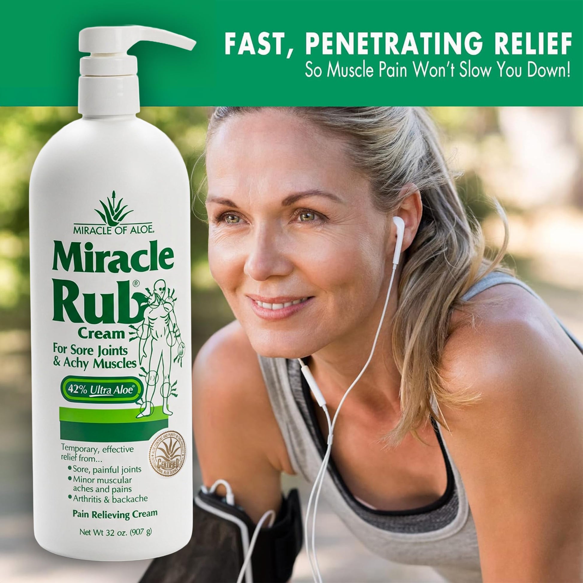 Miracle of Aloe Miracle Rub Pain Relieving Cream 32 oz, Fast & Effective Relief for Arthritis, Muscle, and Joint Pain - Maximum Strength UltraAloe Formula, Topical Analgesic Miracle of Aloe buy supplements canada