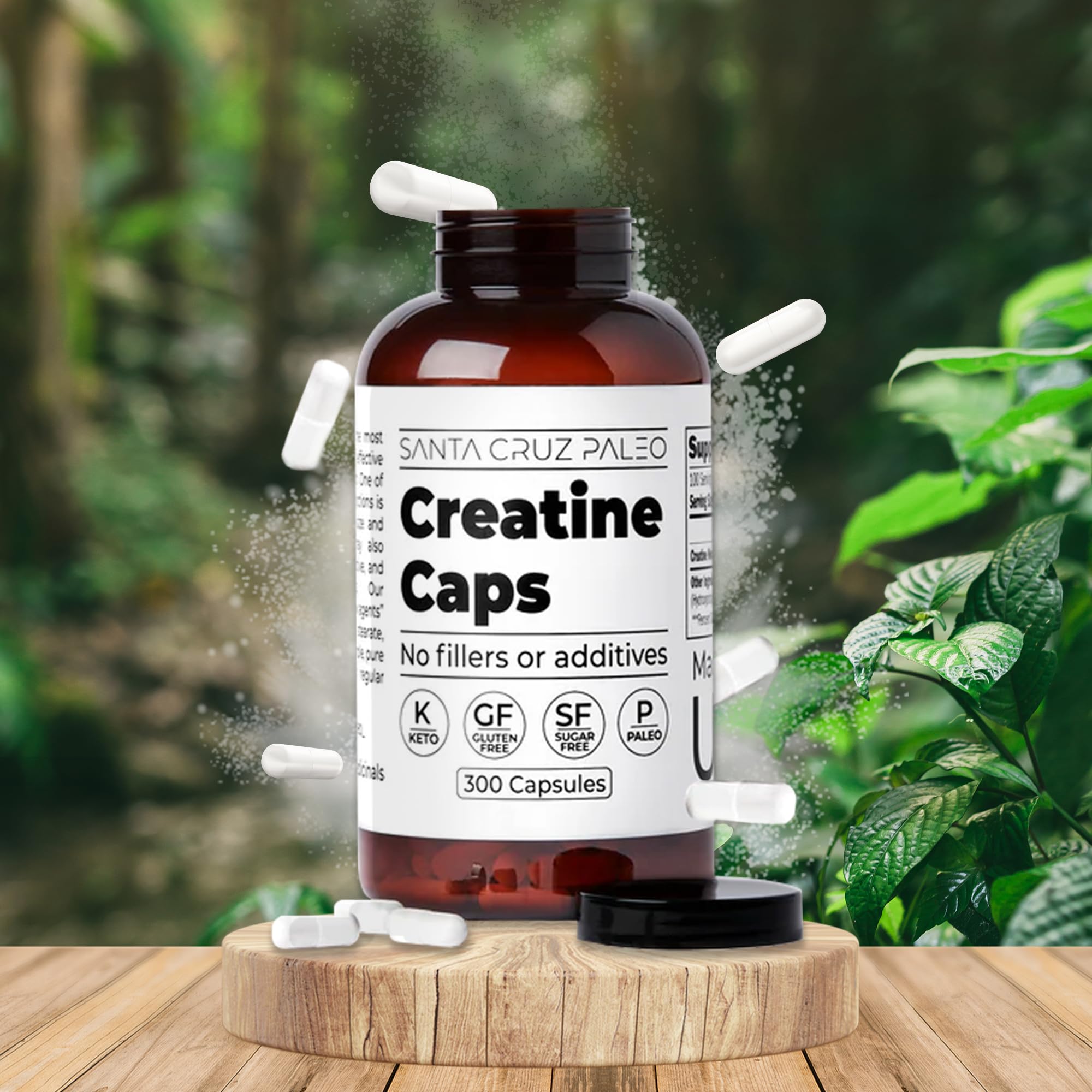Santa Cruz Paleo Creatine Capsules, Supports Muscle Growth & Energy, Gluten Free, Keto, Sugar Free, Paleo, No Fillers or Additives, Creatine Monohydrate Pills, Santa Cruz Paleo buy supplements canada