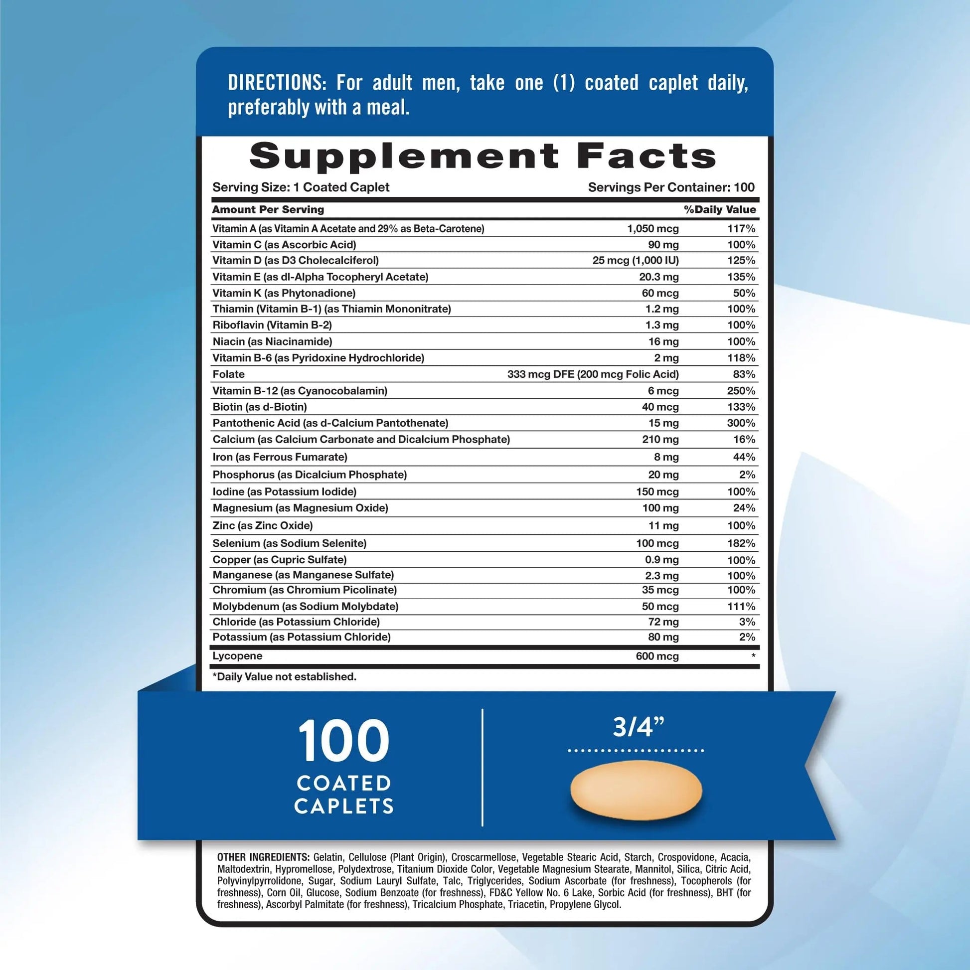 Nature's Truth Multivitamin for Men | with Iron, Vitamins A, C, D & E | 100 Caplets | Non-GMO & Gluten Free for Adults Nature's Truth buy supplements canada