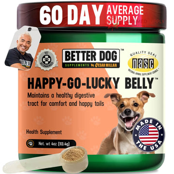 Better Dog Supplements Happy-Go-Lucky Belly by Cesar Millan - Natural Dog Digestive Support Powder – Dog Constipation Relief, Gut Balance & Regularity with Herbal Fiber for Dogs – 4oz (60-Day Supply) Better Dog Supplements By Cesar Millan buy supplements canada