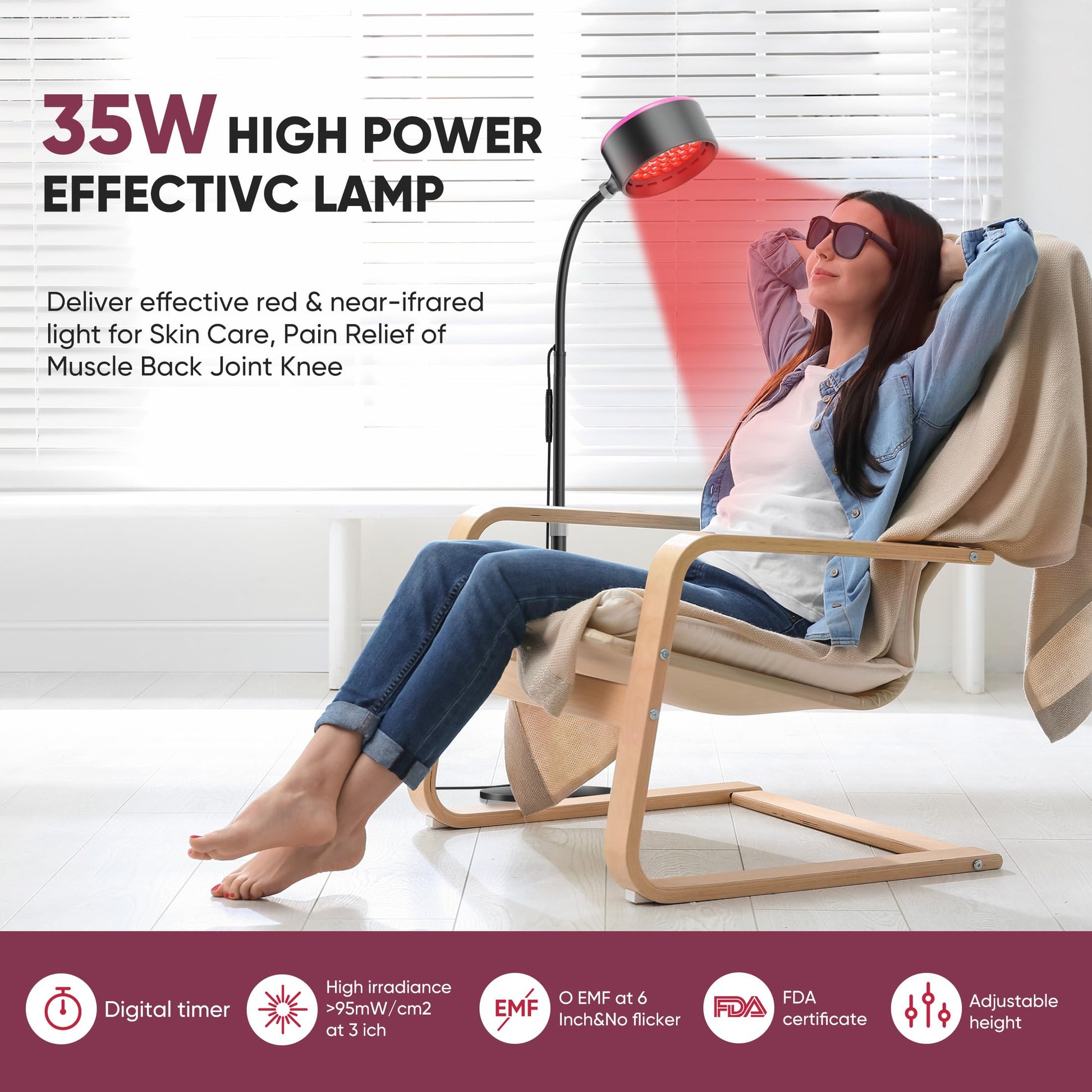 Caromolly Red Light Device Lamp, 660nm Red Light and 850nm Near-Infrared Light Combo Caromolly buy supplements canada