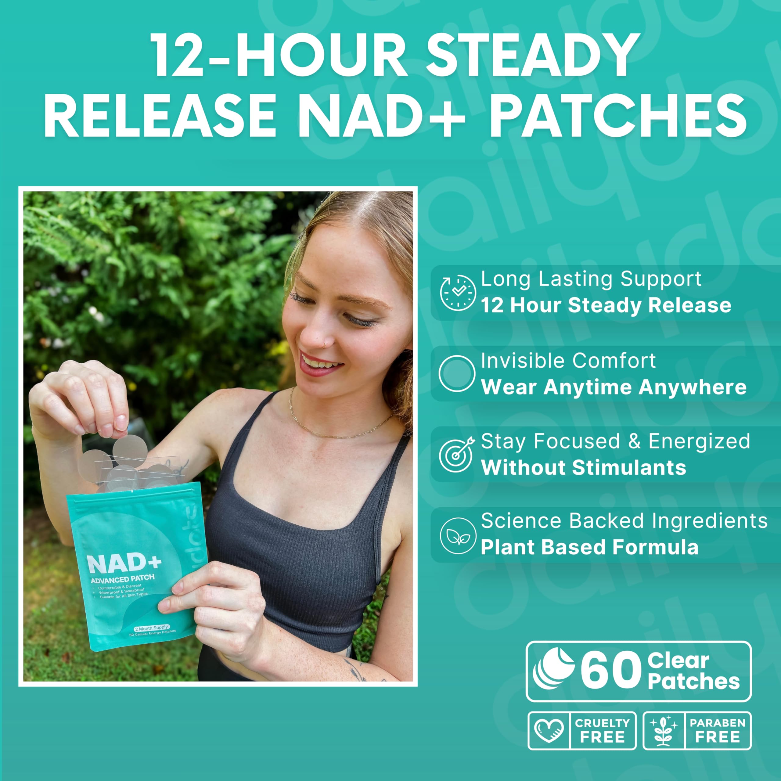 Daily Dots NAD+ Patches | Energy, Healthy Aging & Wellness Support | 12 Active Blends incl. Nicotinamide & CoQ10 | Time Release Patch | for Men & Women (60 Patches) Daily Dots buy supplements canada