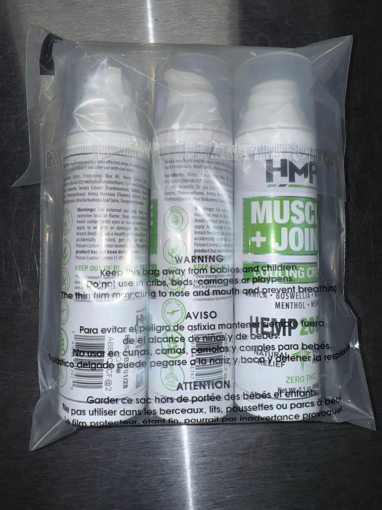 HMP BRANDS Hemp Cream Muscle & Joint Support 2000MG Hemp Discomfort Relief Formula w Menthol Ideal for Knee Muscle Joint Back Shoulder Elbow Maximum Joint Support, Natural Formula Made in USA (3 Pack) HMP BRANDS buy supplements canada