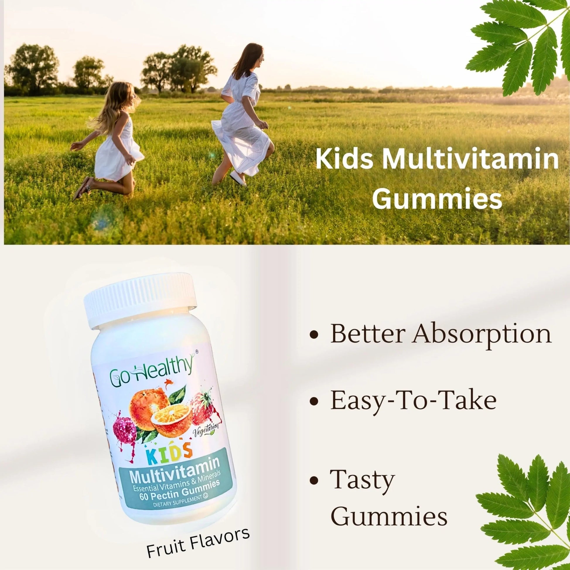Go Healthy Kids Multivitamin Gummies, Immune Support, Kids Vitamin Gummies, Kosher Kid Vitamin, Halal Go Healthy Natural buy supplements canada