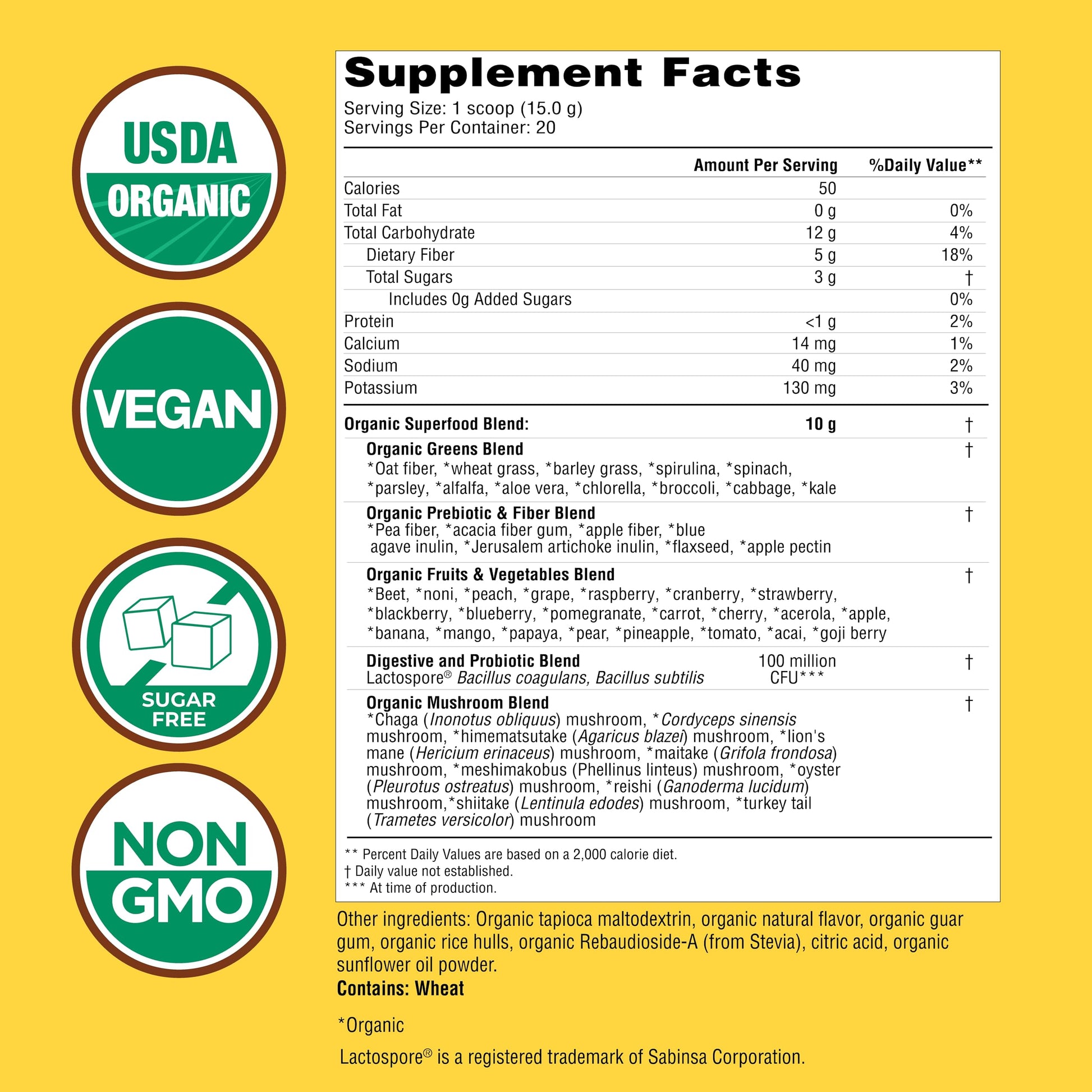 Country Farms Super Greens Apple Banana Powder Smoothie, Organic Super Foods, USDA Organic Drink Mix, Fruits, Vegetables, Mushrooms, Superfood Nutrition, 40 Servings, 2 Pack Country Farms buy supplements canada