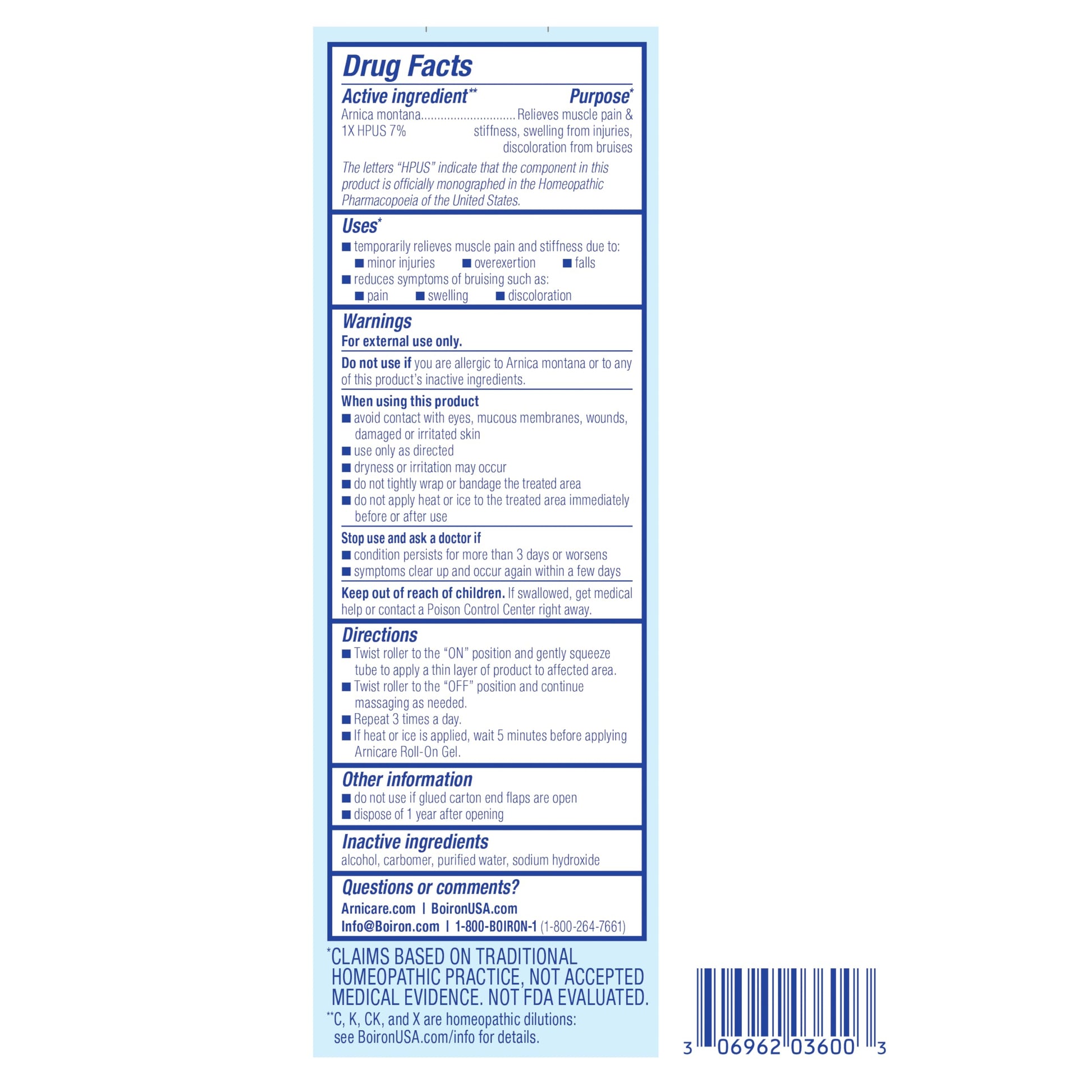 Boiron Arnicare Roll-On for Relief of Joint Pain, Muscle Pain, Muscle Soreness, and Swelling from Bruises or Injury - Cooling Metal Roller and Fragrance-Free - 1.5 oz Boiron buy supplements canada