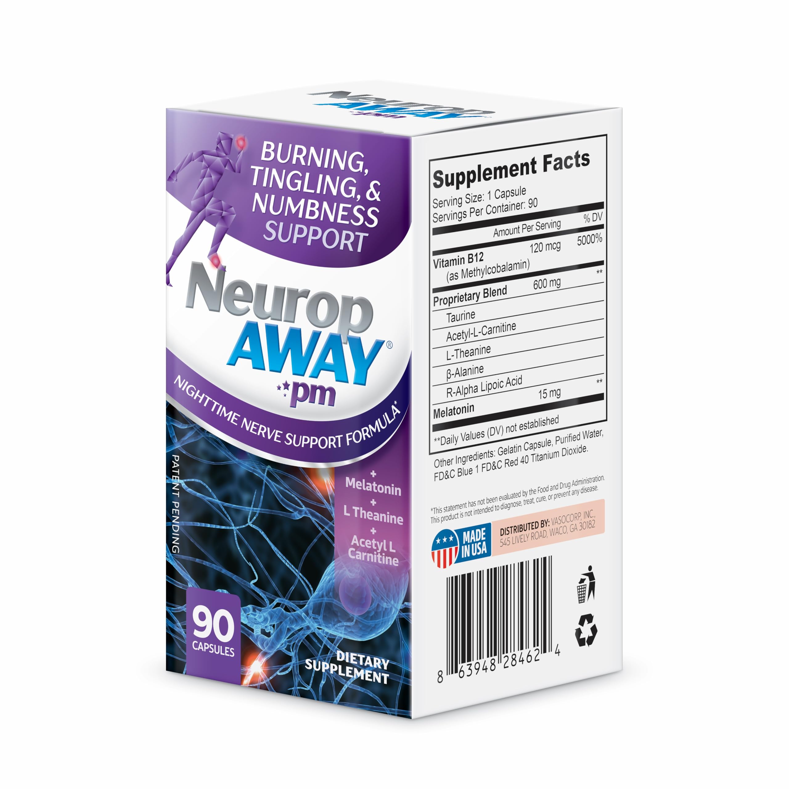 NeuropAWAY Nerve Support PM | 90 Capsules NeuropAWAY buy supplements canada