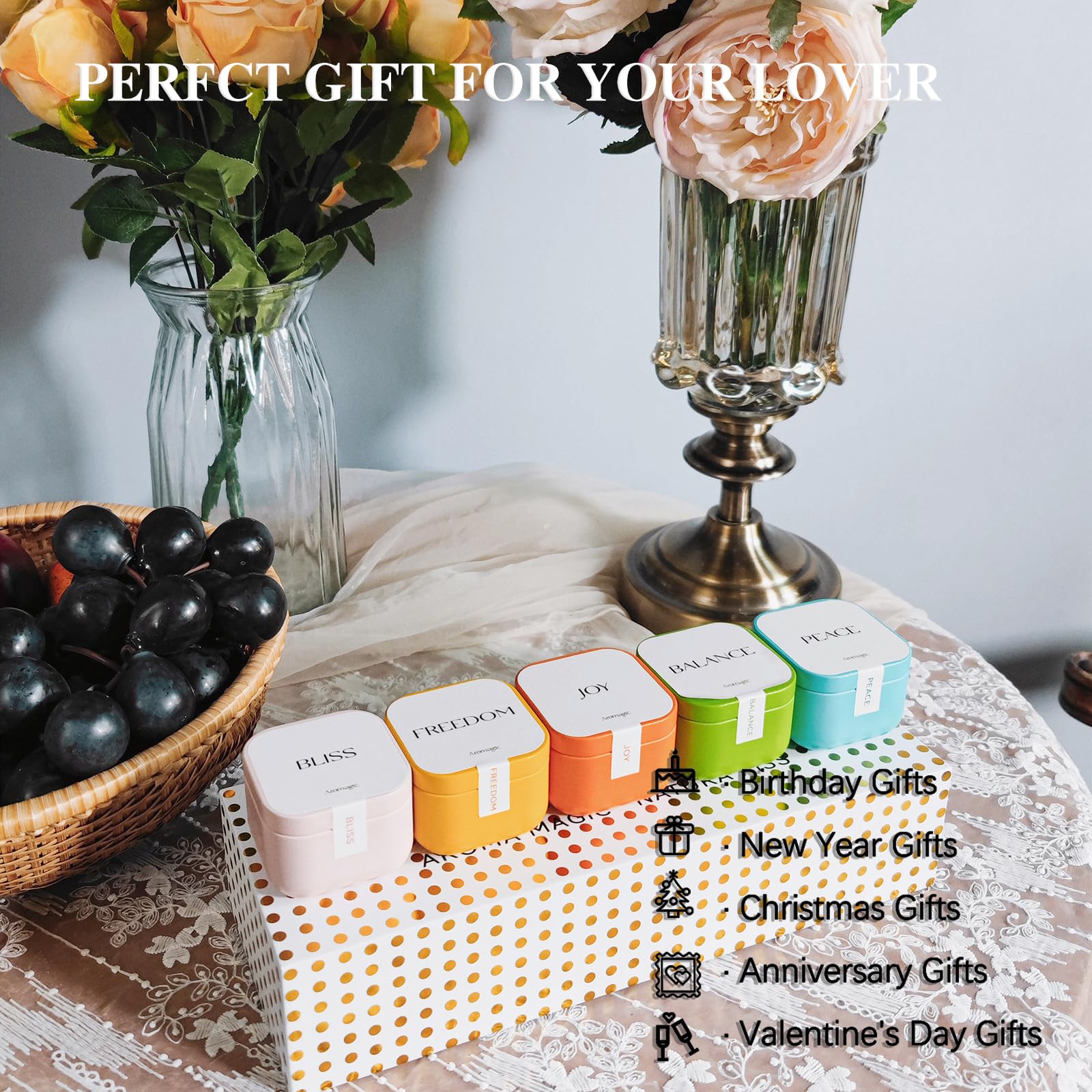 Aromagic 5 Pack Scented Candles Gift Set,Jar Candles Valentine's Day Gifts for Women aromagic buy supplements canada