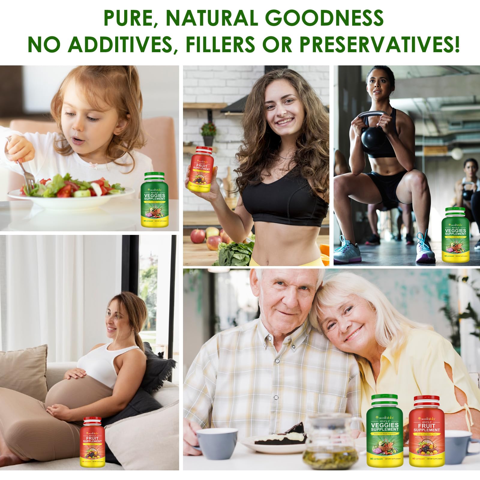 Fruits & Veggies Supplements - 2 Bottles 180 Total Vegetarian Capsules | BalanceNatural Vitamins Supplement Dietary Nutritional Balance,Lngredients Blended Vitamin & Mineral Whole Food Supplement Ruduwu buy supplements canada