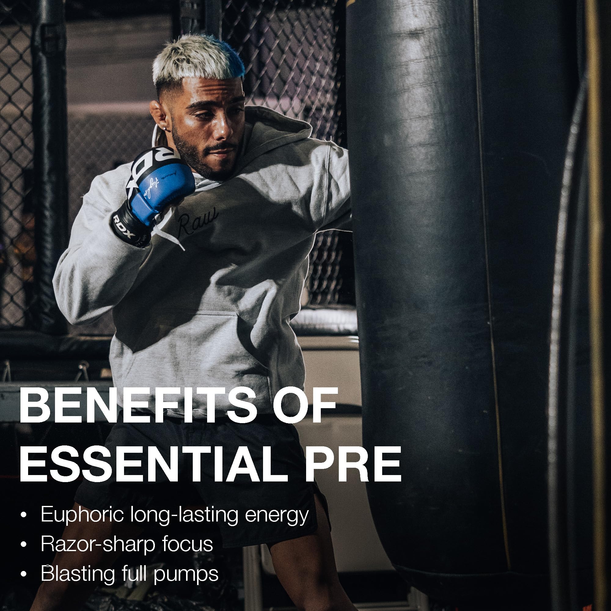 RAW Essential Pre-Workout Powder (Fruit Burst) - Chris Bumstead Sports Nutrition Supplement for Men & Women - Preworkout Energy Powder with Caffeine RAW buy supplements canada