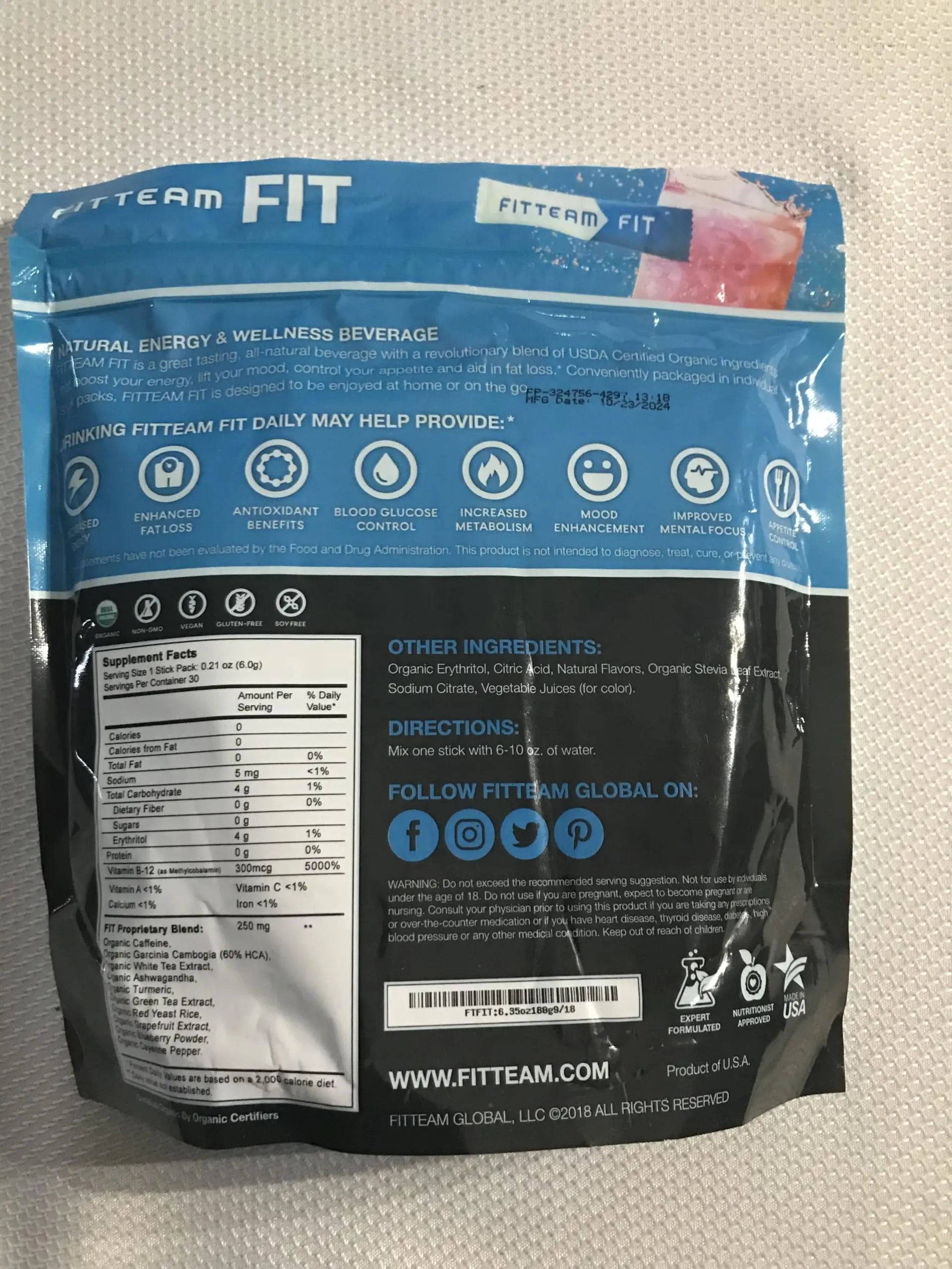 Fitteam Fit 30 Individual Sticks (30 Day Supply) New Improved Formula Fitteam buy supplements canada