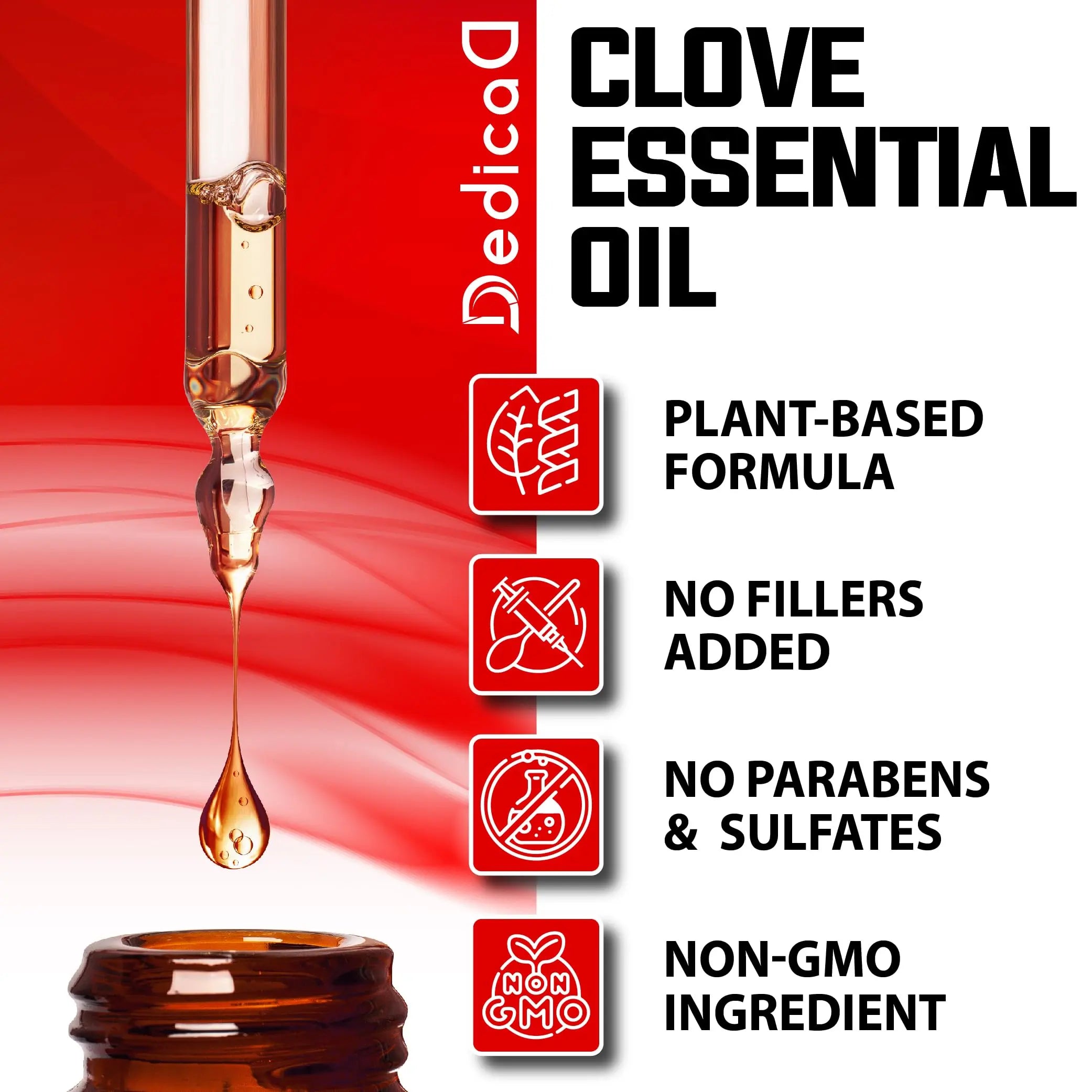 DEDICAD - 1 FL Oz - 30ml - Clove Essential Oil Supplement – for Toothache, Oral Care, Skin & Hair – Clove Oil Organic DEDICAD buy supplements canada