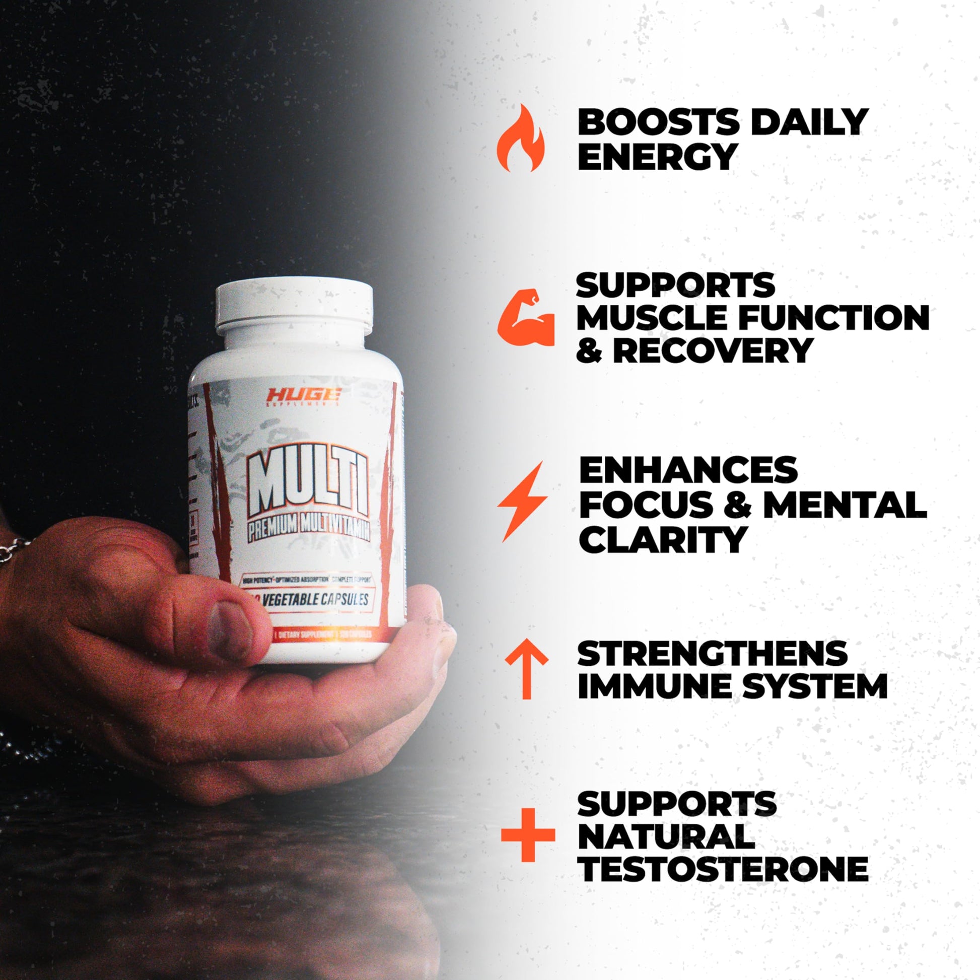 Huge Multi, Multivitamin for Men, High-Performance All-in-One Formula for Athletes & Bodybuilding, Vitamin & Mineral Replenishment, Supports Immune System & Healthy Hormone Levels (120 Capsules) Huge Supplements buy supplements canada