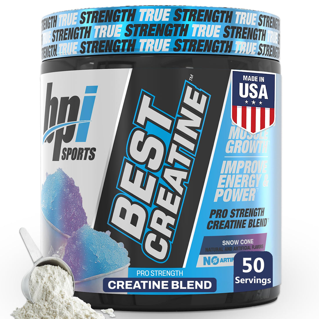 BPI Sports Best Creatine - Creatine Monohydrate Powder for Men & Women, Himalayan Salt - Strength, Pump, Endurance, Muscle Growth, Muscle Definition - No Bloat - Snow Cone - 50 servings - 10.58 Oz BPI Sports buy supplements canada