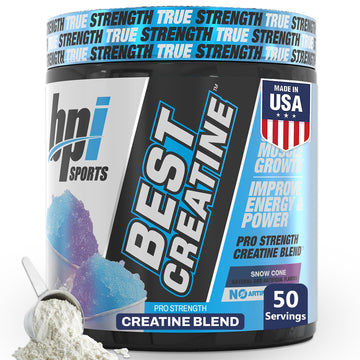 BPI Sports Best Creatine - Creatine Monohydrate Powder for Men & Women, Himalayan Salt - Strength, Pump, Endurance, Muscle Growth, Muscle Definition - No Bloat - Snow Cone - 50 servings - 10.58 Oz BPI Sports buy supplements canada