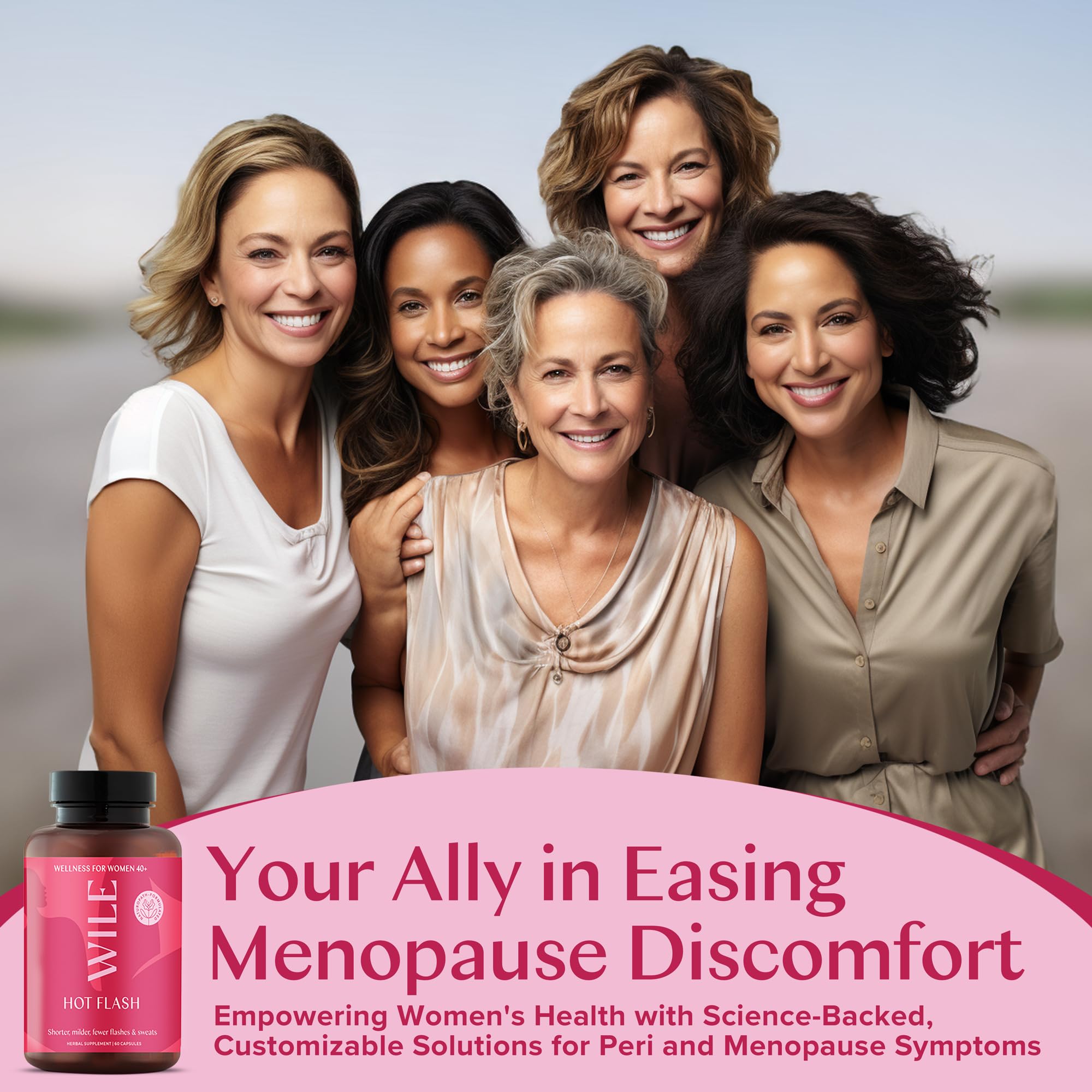 WILE Menopause and Perimenopause Supplements for Women - Hot Flashes and Night Sweats Relief with Kudzu Root - Premenopause Support for Stress, Hot Flash, Hormone Balance & Restful Sleep, 30 Servings WILE buy supplements canada