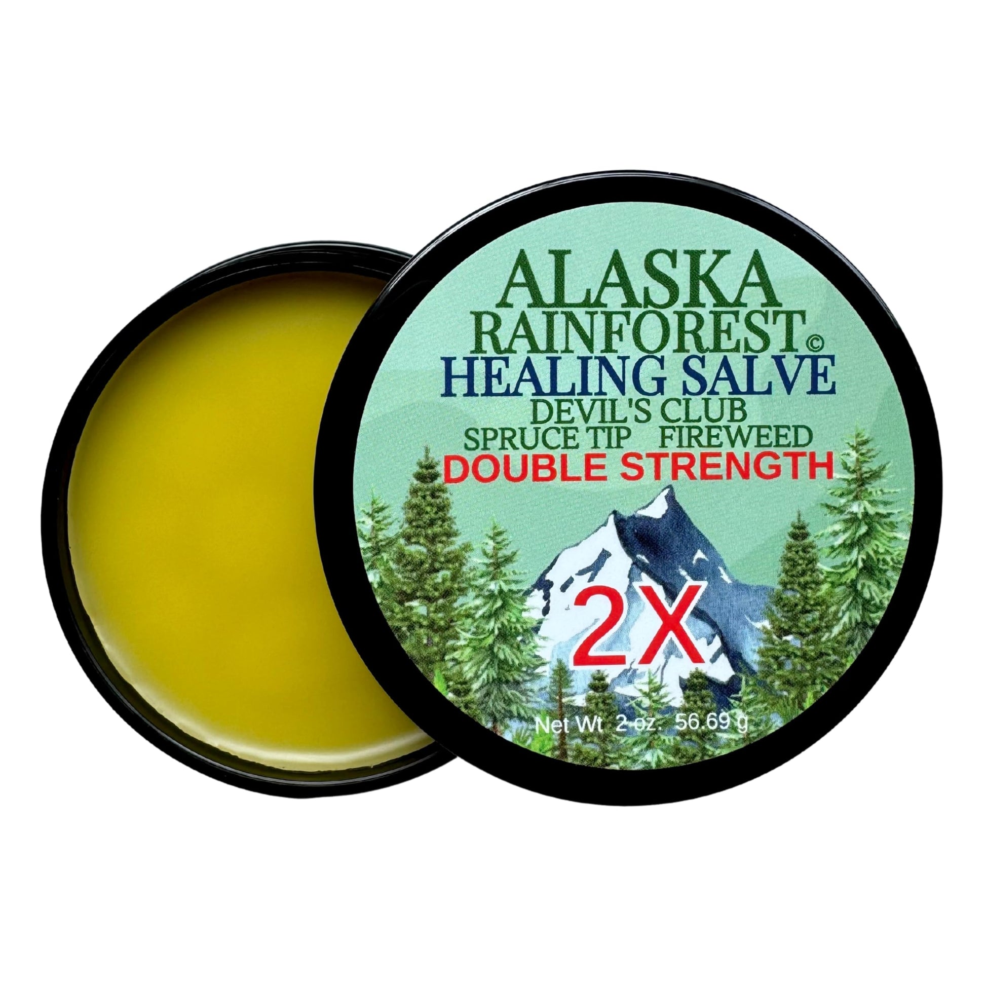 Snowy Summit Alaska Rainforest 2X Salve - Salve for Dry Skin & Joint Relief - Natural Super Salve for Soothing Skin with Gentle Aroma - Body & Hand Salve - Muscle Rub with Alaskan Devil’s Club Oil Snowy Summit buy supplements canada