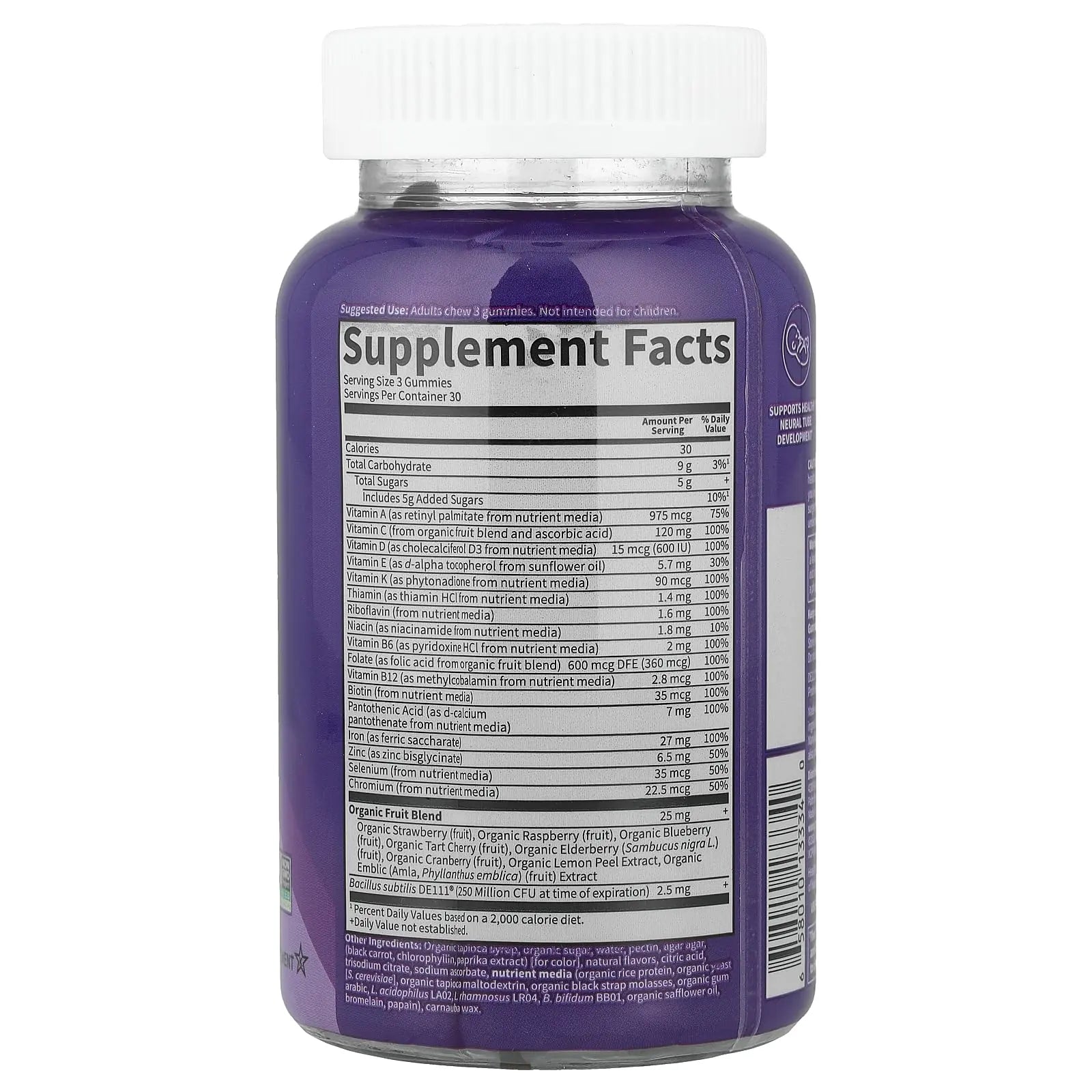 Essential Prenatal Gummy Vitamins for Women with Iron: Folate, Biotin, D3 & B12 + Probiotics for Digestion, Vitamin Code Multivitamin Garden of Life buy supplements canada