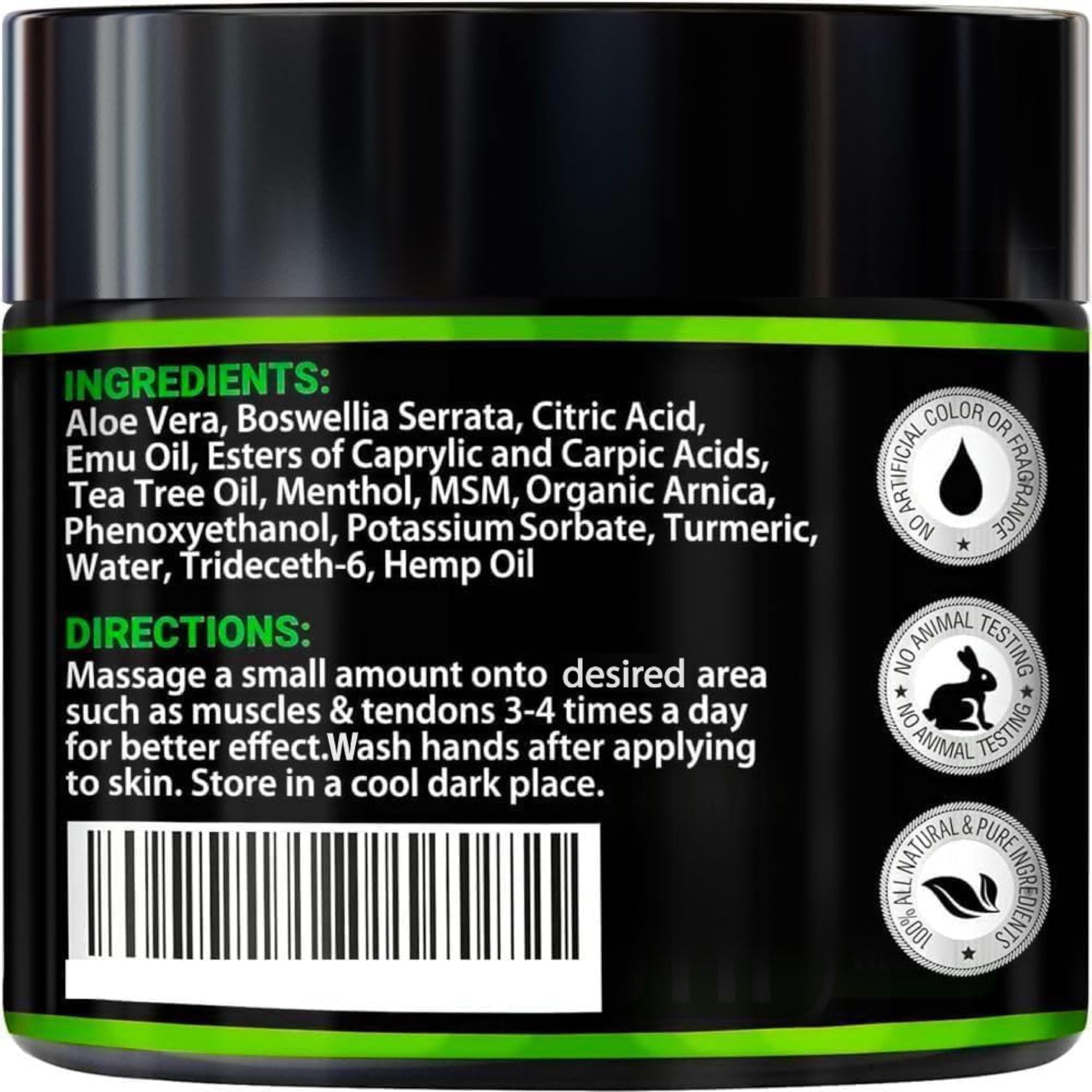 Hemp Cream Maximum Strength with Glucosamine, Arnica, Turmeric, MSM - Natural Hemp Oil Gel Rub - Fast Absorption, Non-Greasy - Advanced Formula - Formulated in USA - 4 FL OZ Arvesa buy supplements canada