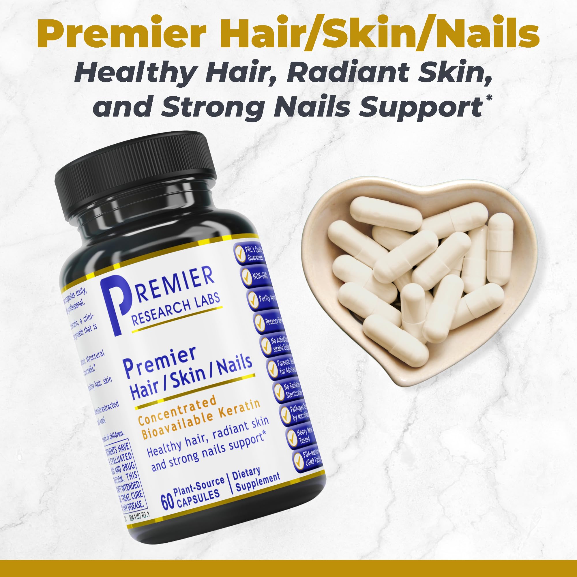 Premier Research Labs Premier Hair/Skin/Nails - Hair Growth Supplement for Women & Men with Keratin, Vitamins for Hair Growth, Beauty from Within for Hair, Skin and Nails - 60 Vegetarian Capsules Premier Research Labs buy supplements canada