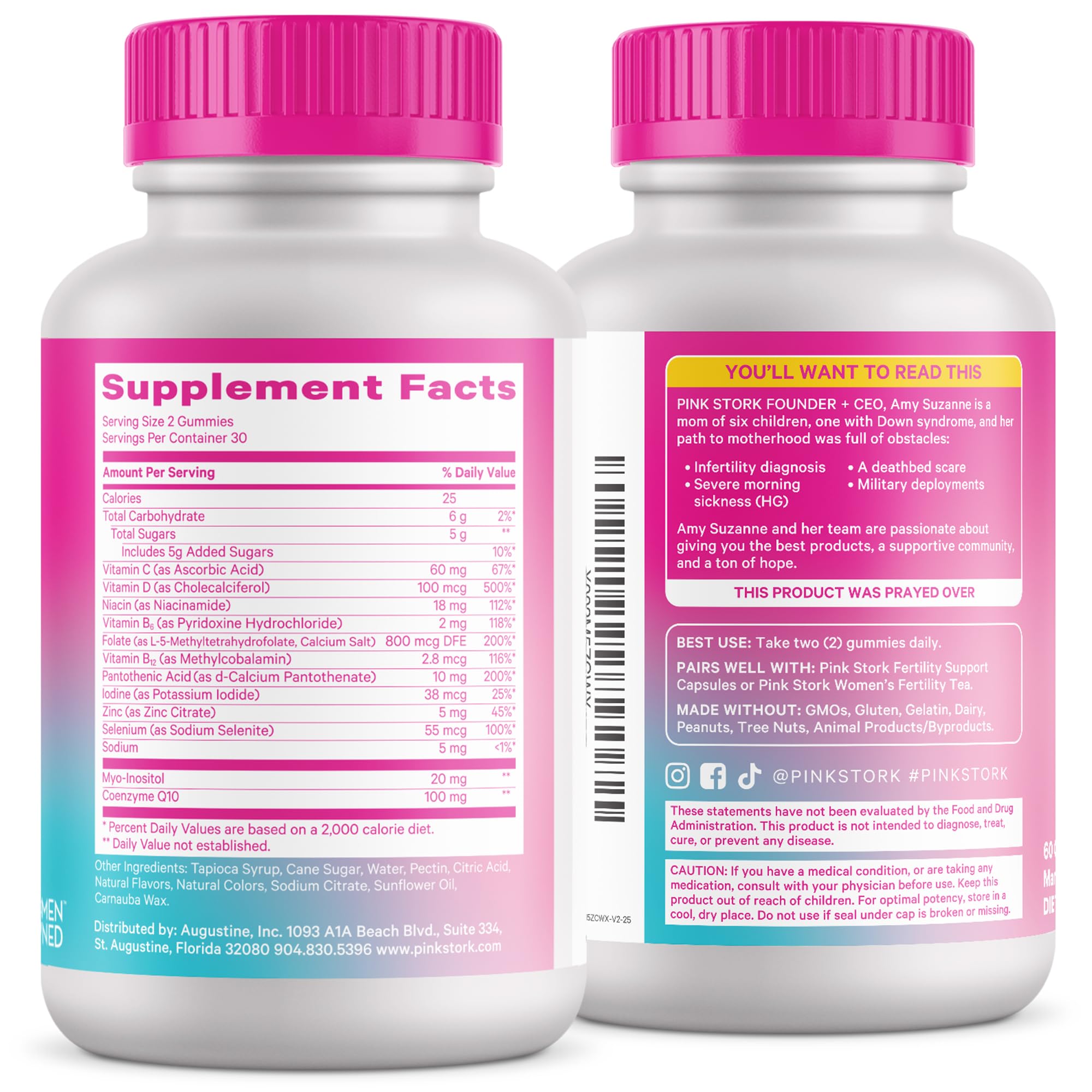 Pink Stork Premium Fertility Gummies | Fertility Supplements for Women with CoQ10, Myo-Inositol + Prenatal Vitamins | Conception Support | Hormone Balance for Women, Ovarian Care - 60 Gummies Pink Stork buy supplements canada