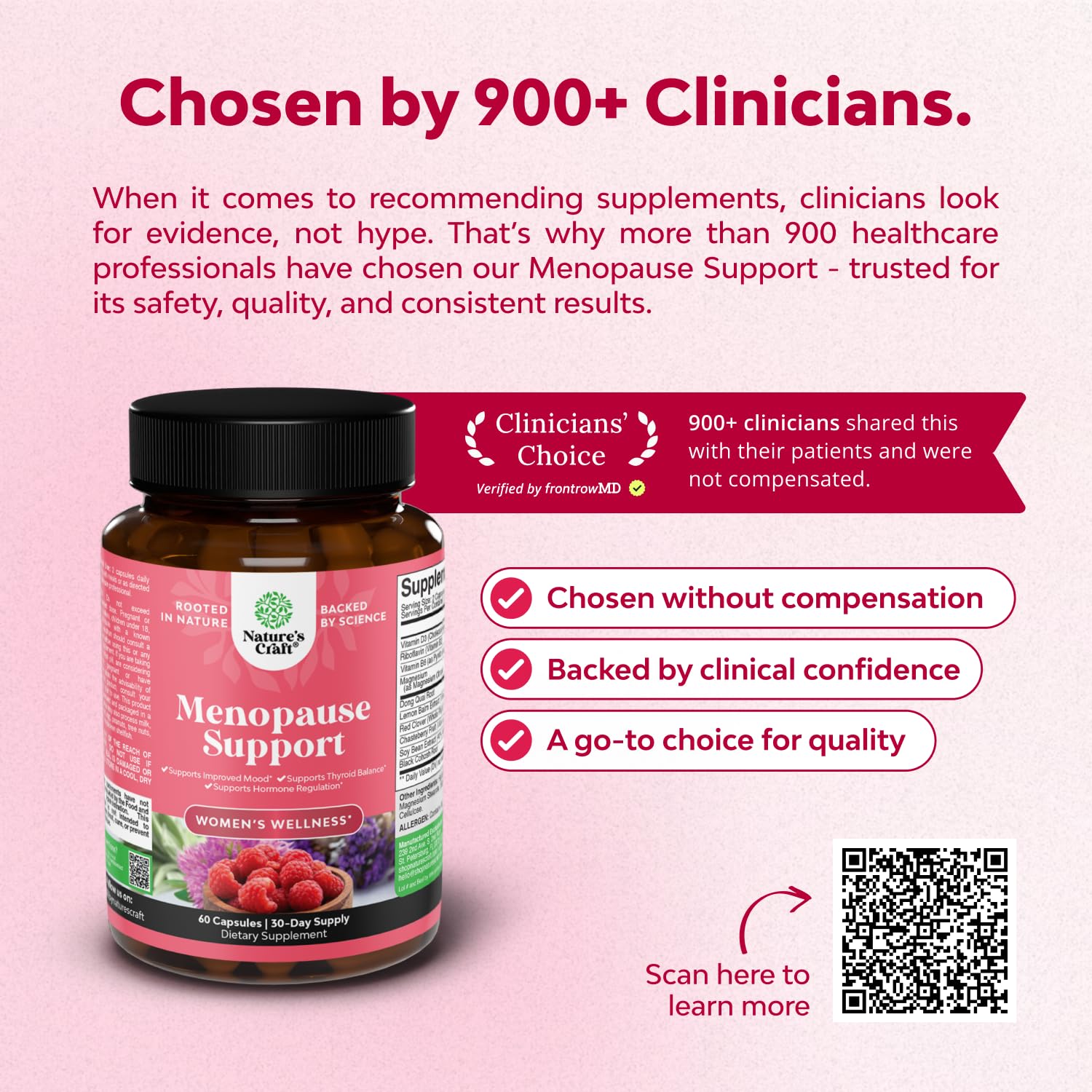 Complete Herbal Menopause Supplement for Women - Female Hormone Balance Capsules for Night Sweats Hot Flashes & Mood Swings with Dong Quai, Chaste Berry & Black Cohosh Root - 60 Count Natures Craft buy supplements canada
