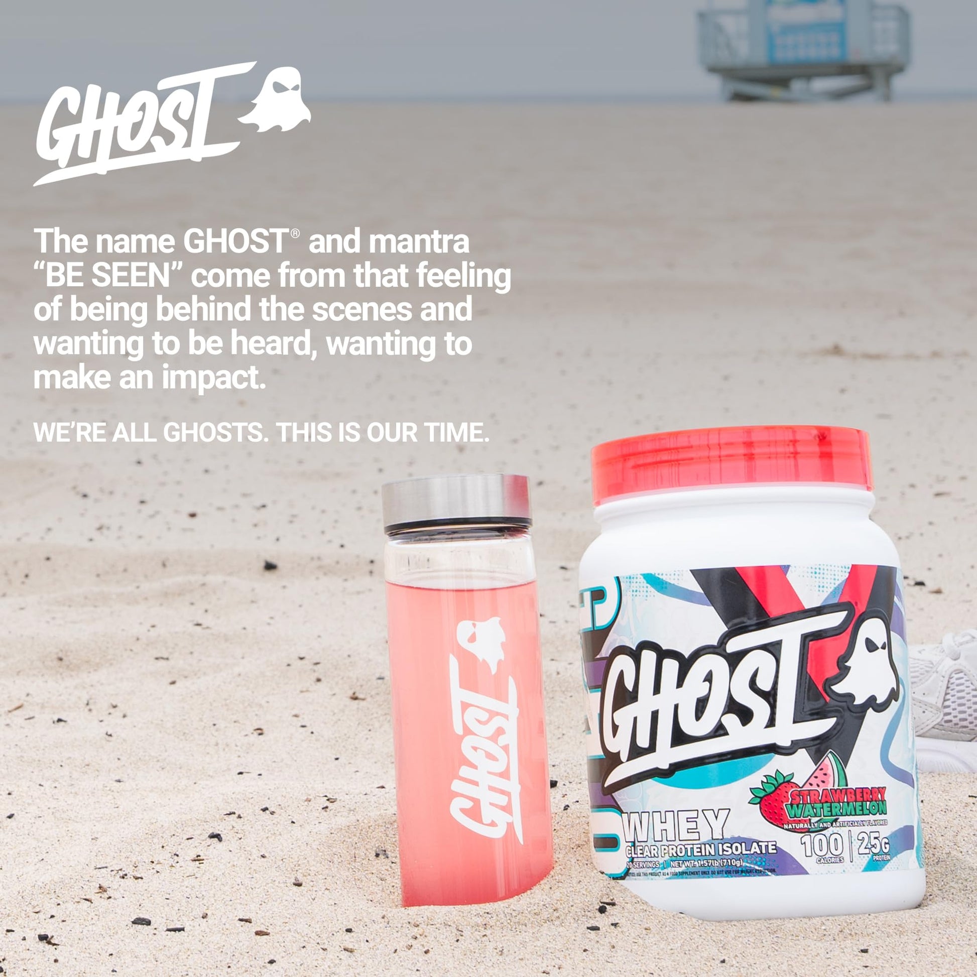 GHOST Clear Whey Isolate Protein Powder, Strawberry Watermelon - 1.57 LB Tub, 25G of Whey Protein - Post Workout Drink for Muscle Gain & Recovery – Sugar Free, Soy Free & Zero Fat, 20 Servings GHOST buy supplements canada