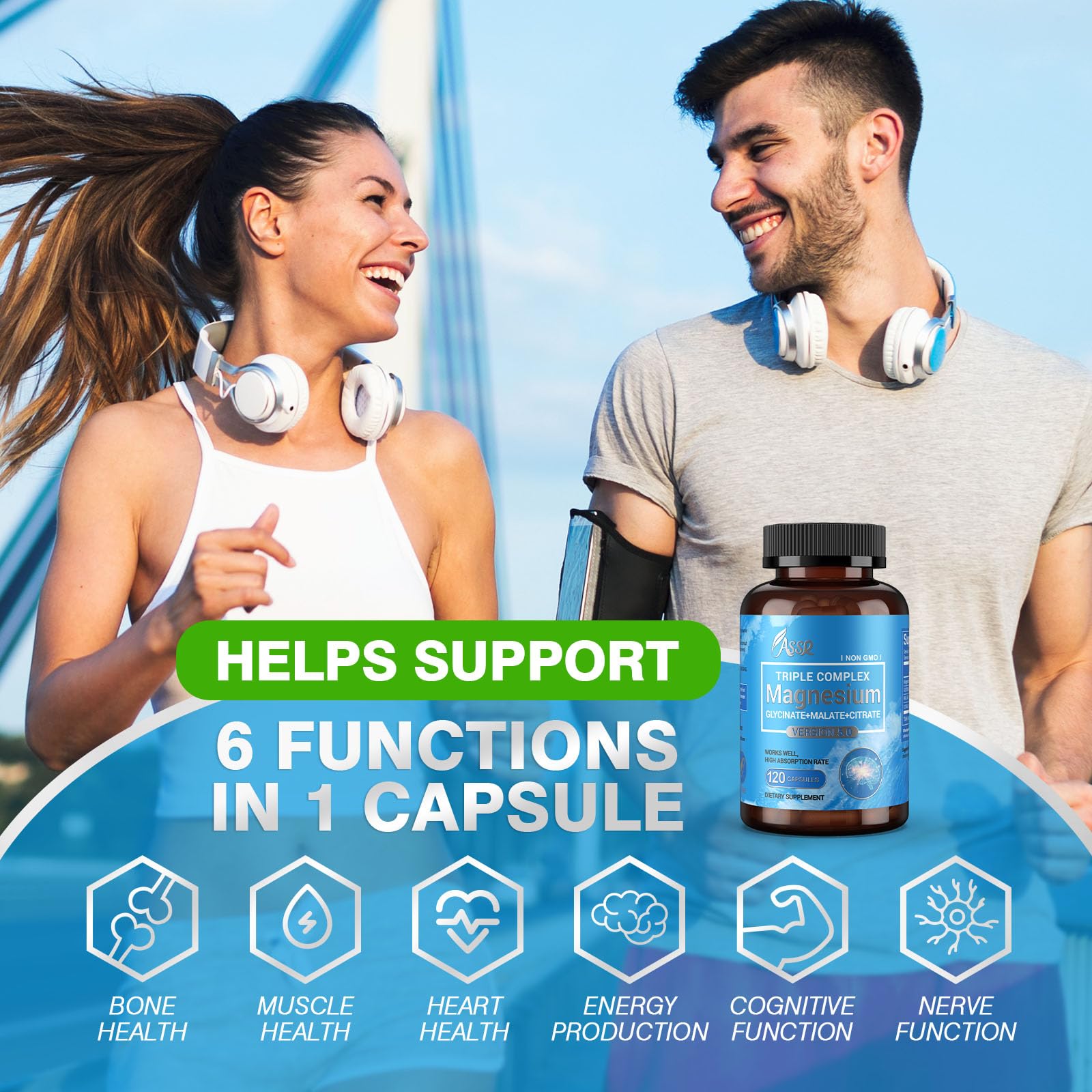ASSR Triple Magnesium Complex – 300mg Magnesium Supplement with Glycinate, Malate & Citrate – Supports Relaxation, Muscle & Nerve Function ASSR buy supplements canada