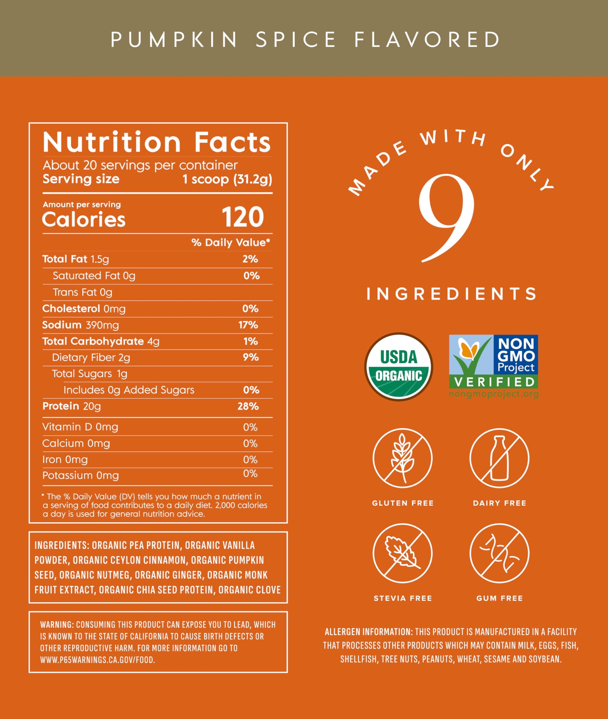Truvani Vegan Pea Protein Powder | Pumpkin Spice | 20g Organic Plant Based Protein | 20 Servings | Keto | Gluten & Dairy Free Truvani buy supplements canada