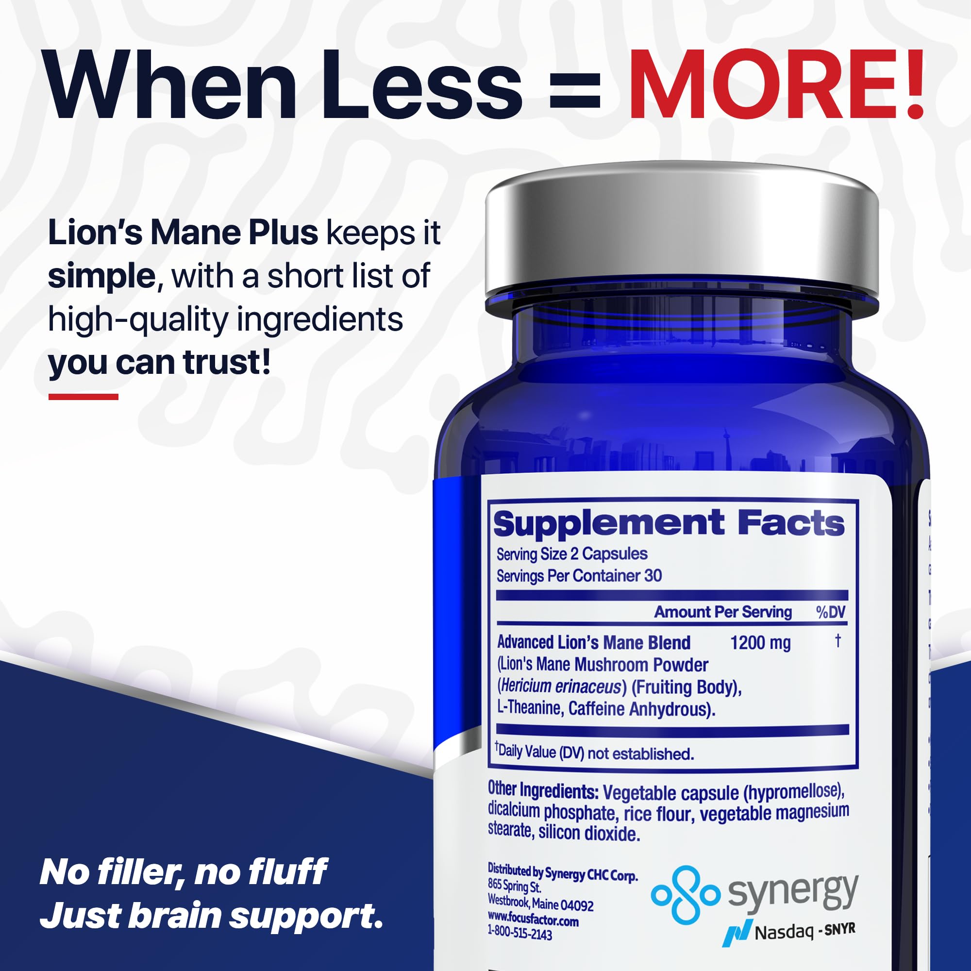 Focus Factor Lions Mane Plus, Advanced Nootropic with L-Theanine, Caffeine, Focus and Energy (60 Count) Focus Factor buy supplements canada