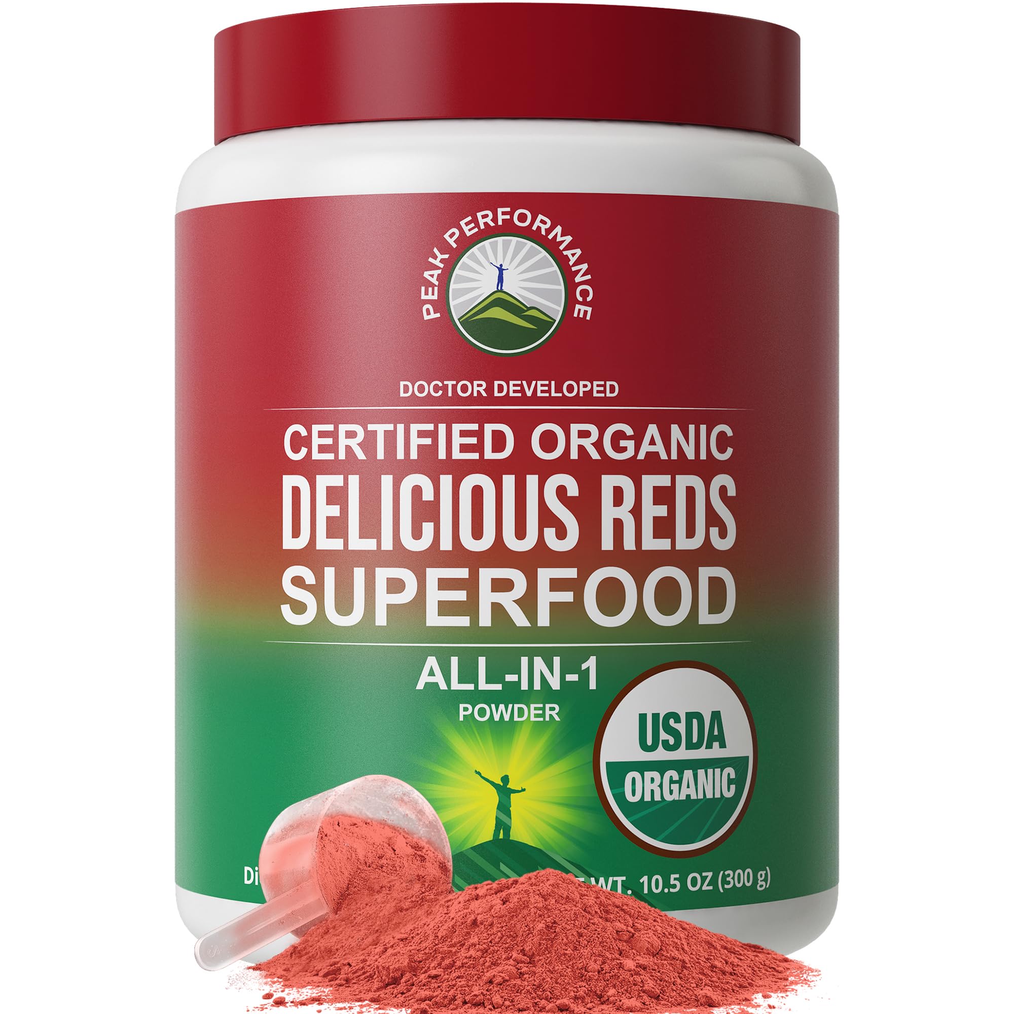 Peak Performance Organic Reds Superfood Powder, Best Tasting Organic Red Juice Super Food w/ 25+ All Natural Ingredients & Polyphenols, Vital for Max Energy and Detox. Raspberry, Elderberry, Beetroot Peak Performance buy supplements canada