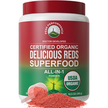 Peak Performance Organic Reds Superfood Powder, Best Tasting Organic Red Juice Super Food w/ 25+ All Natural Ingredients & Polyphenols, Vital for Max Energy and Detox. Raspberry, Elderberry, Beetroot Peak Performance buy supplements canada