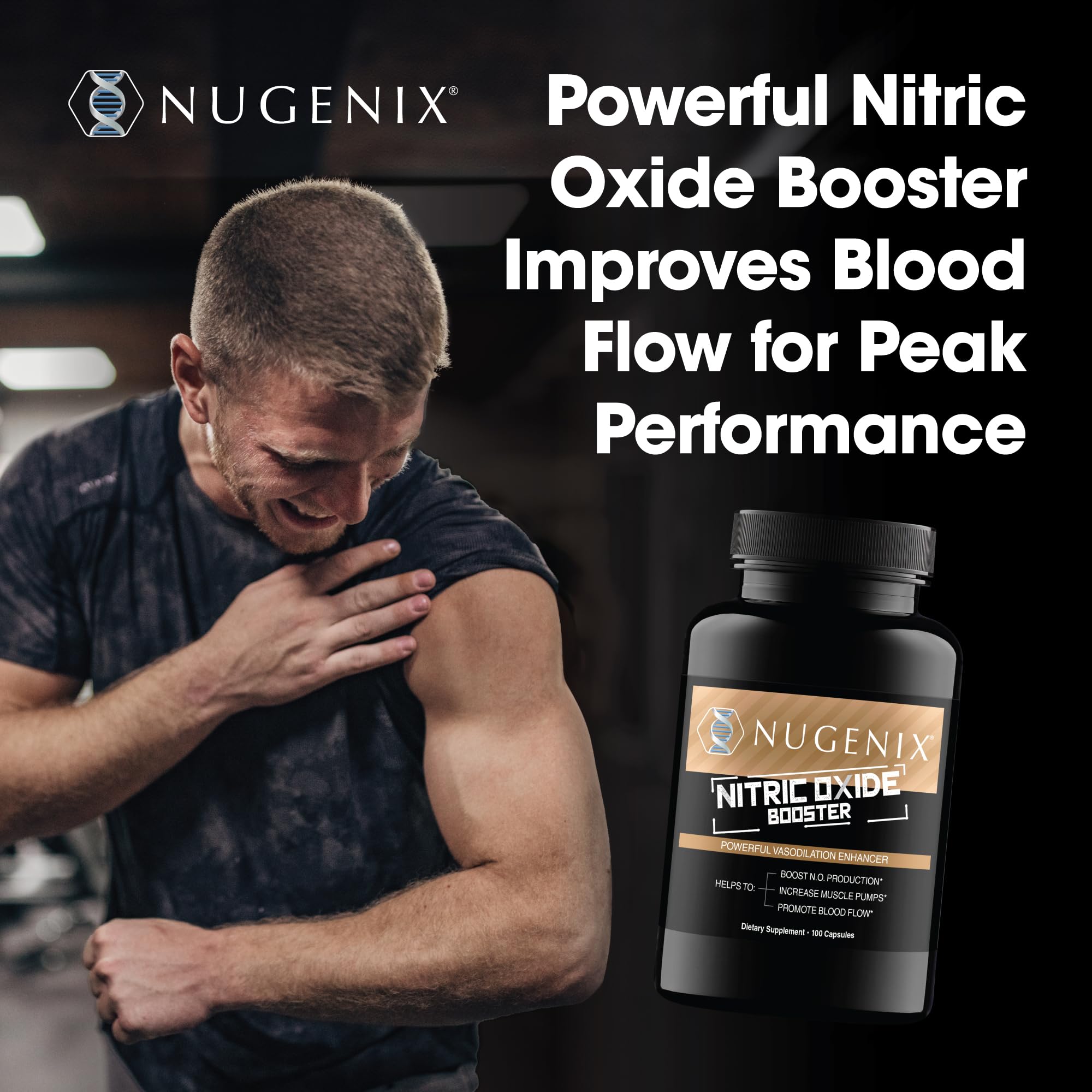 Nugenix Nitric Oxide Booster Supplement - Nitric Oxide Flow, L-Arginine, L-Citrulline, Pine Bark Extract - Vasodilator - 100 Capsules Nugenix buy supplements canada
