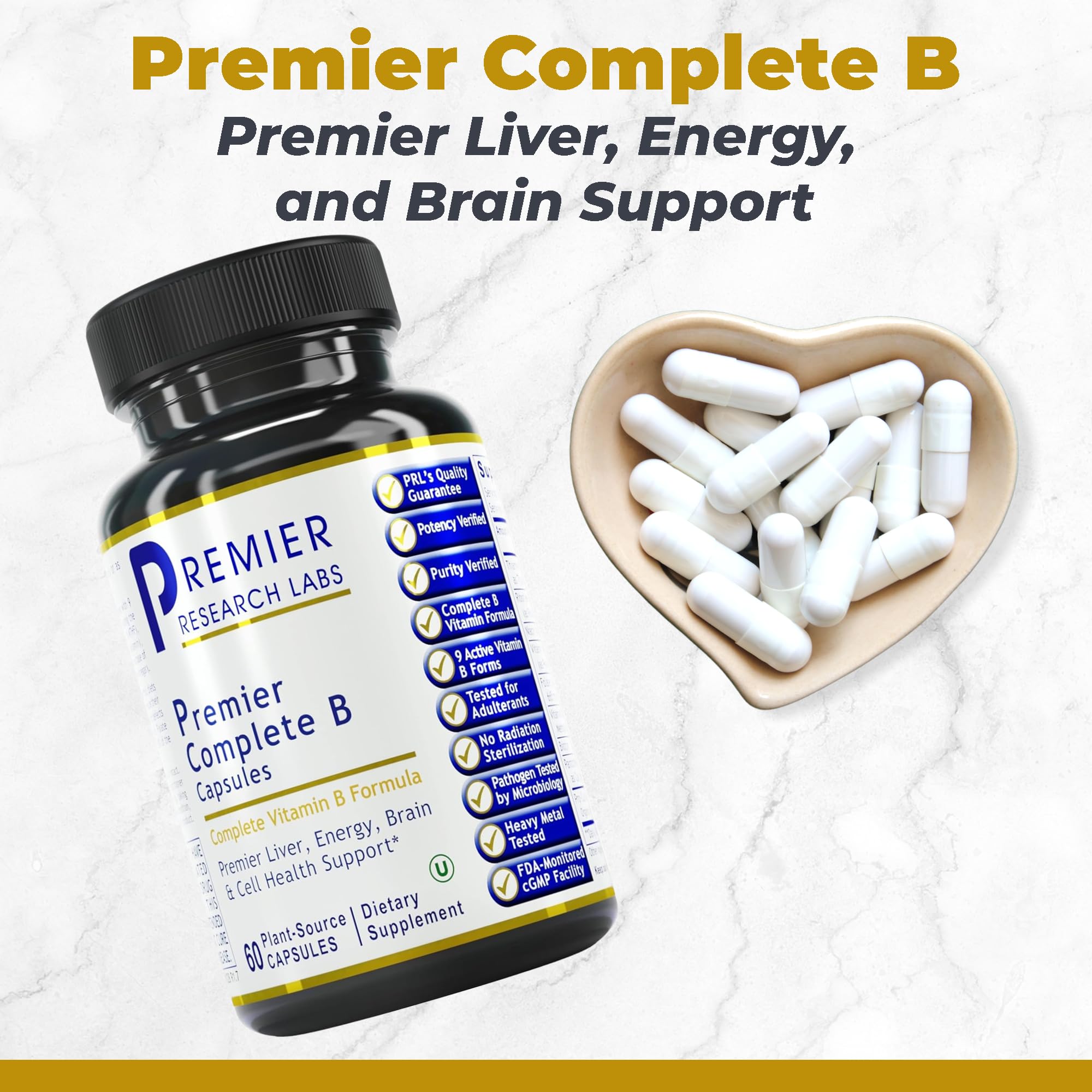 Premier Research Labs Complete B - Vitamin B Complex Supplement for Optimal Health | Vitamin B Supplement with Biotin | 9 Active B Vitamins | for Liver Premier Research Labs buy supplements canada