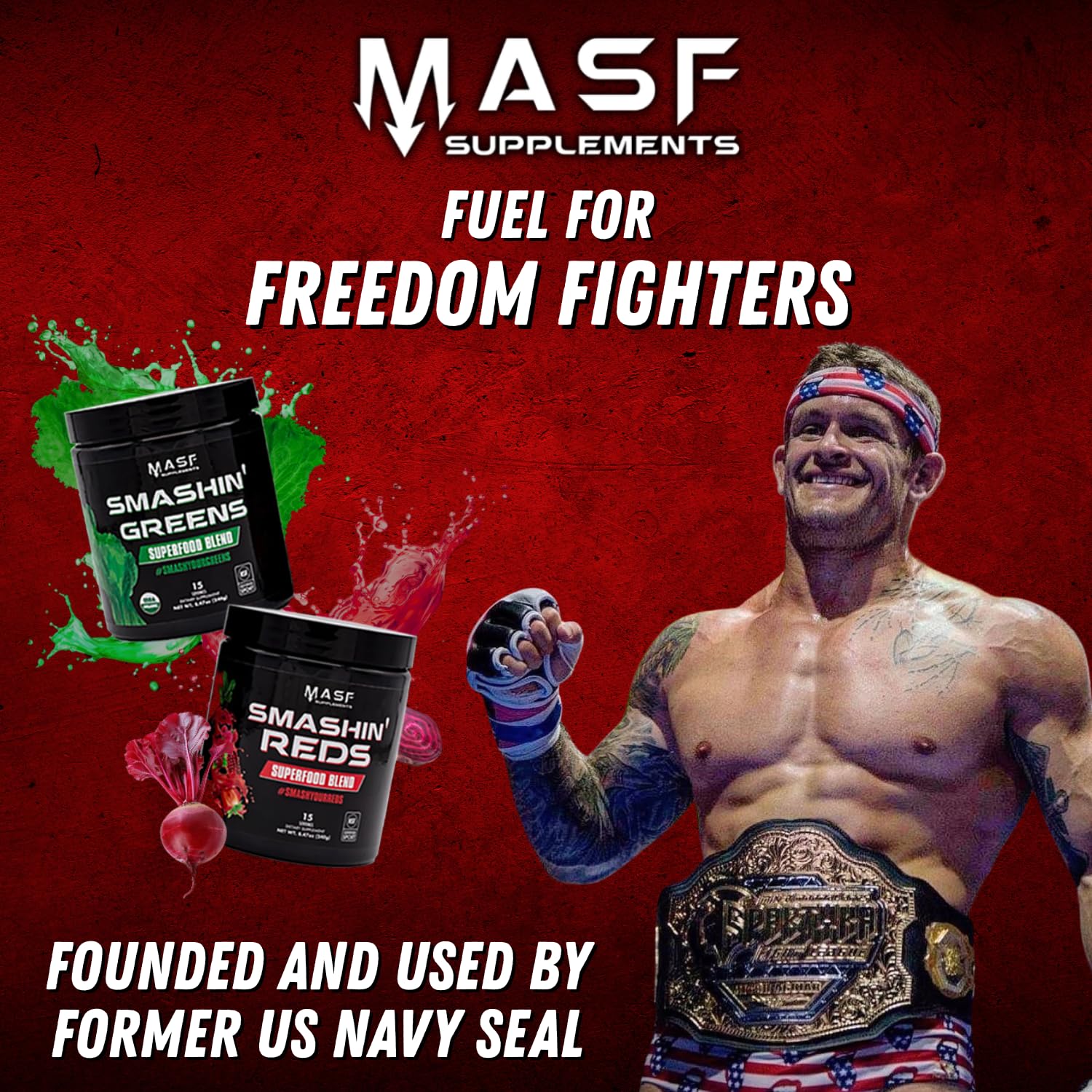 MASF Smashin' Reds Organic Superfood Supplements - 15 Servings - NSF Sport, Super Reds for Digestive Health, Energy, Endurance, Beet Root, Maca, Turmeric, Ginger, Acai, Nitric Oxide Production MASF buy supplements canada