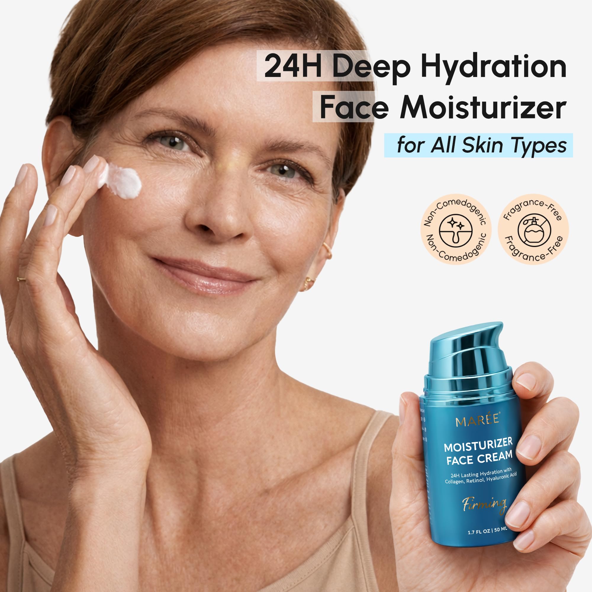 MAREE Face Moisturizer – Firming & Lifting Face Cream for Women with Collagen, Retinol & Hyaluronic Acid – Day & Night Anti-Aging Facial Wrinkle MAREE buy supplements canada