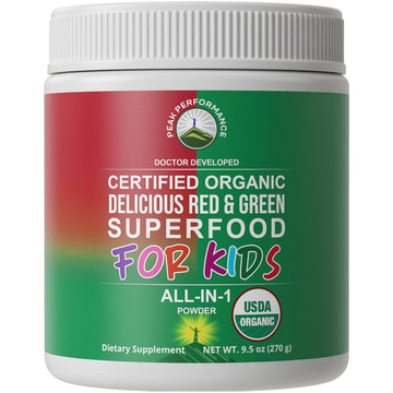 Kids Greens and Reds Superfood Powder. Best Tasting Organic Vegan Super Food Juice with 25+ Real Fruits and Vegetables. Gluten Free Real Food Vitamins. Green and Red Superfoods Supplement for Children Peak Performance buy supplements canada
