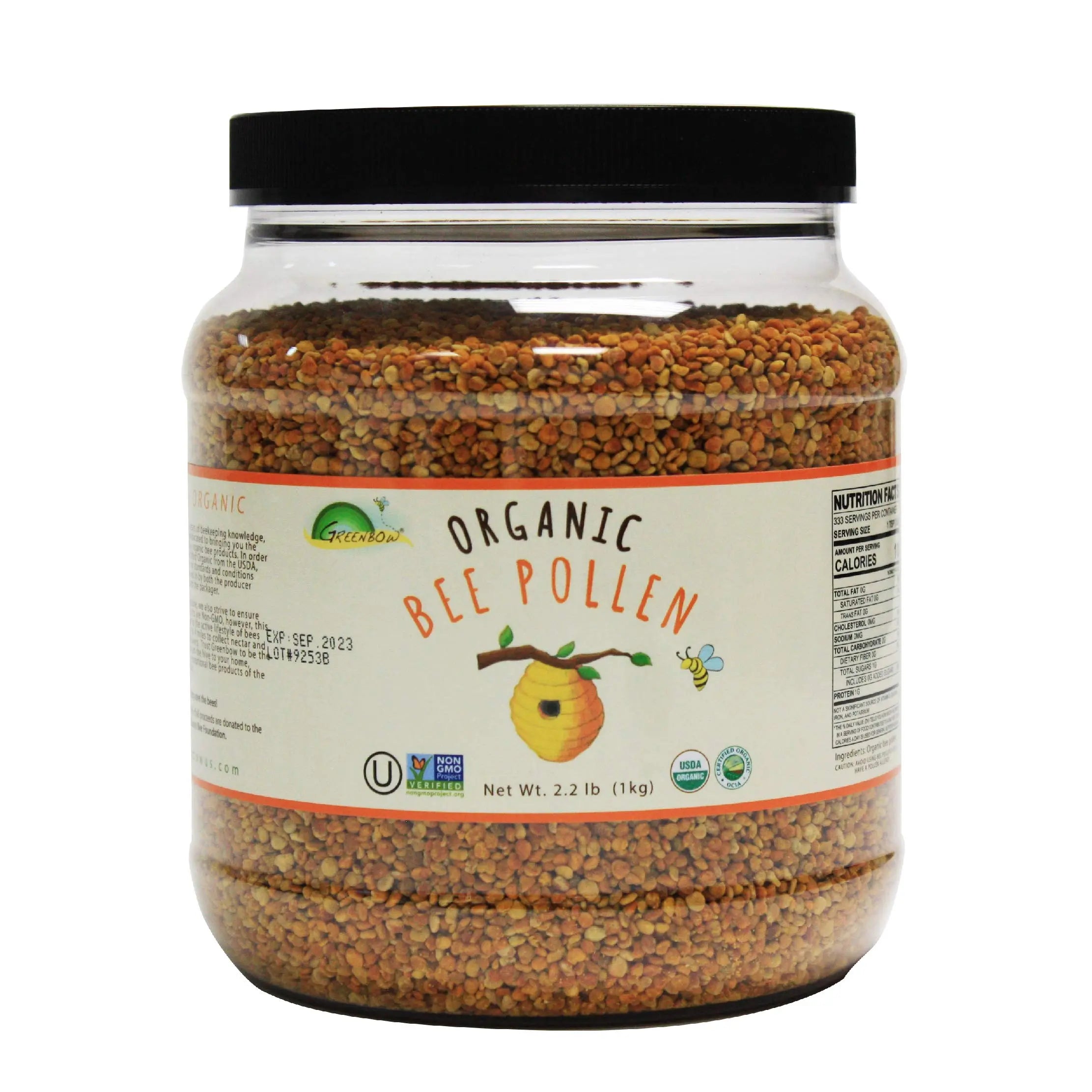 Greenbow Organic Bee Pollen - 100% USDA Certified Organic, Non-GMO, Halal, Kosher Certified, Pure & Natural Bee Pollen Greenbow buy supplements canada