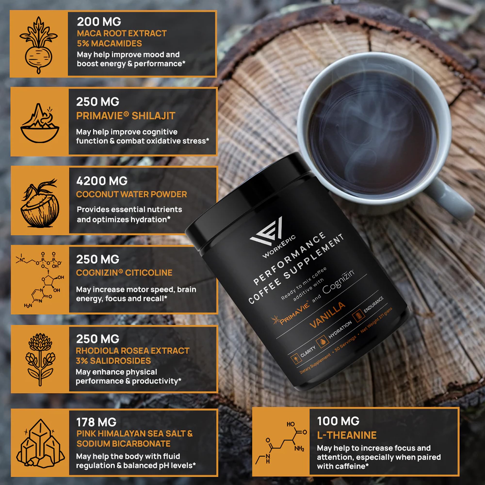 WorkEpic Performance Coffee Supplement WorkEpic buy supplements canada