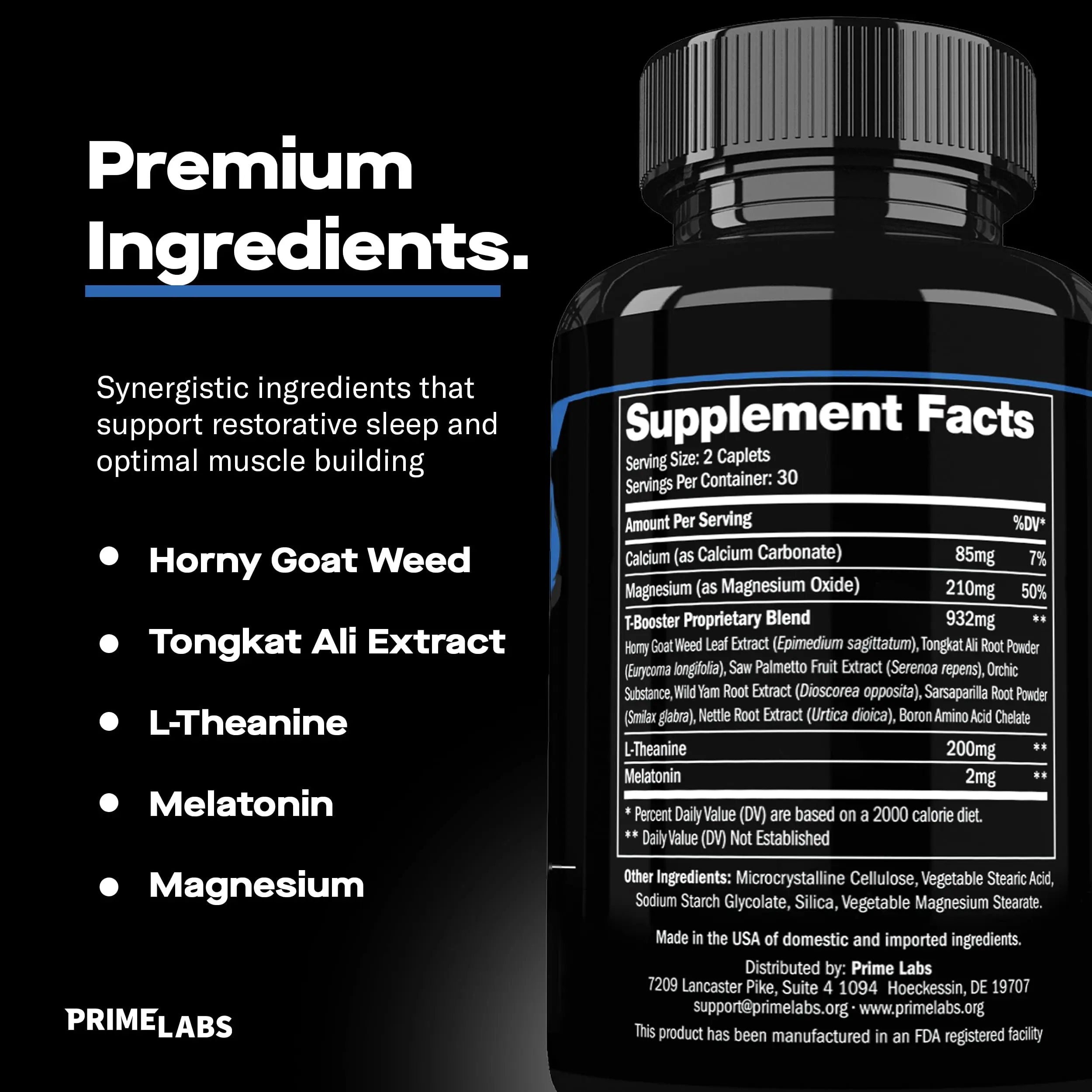 Prime Labs Night Duty - Nighttime Testosterone Booster & Sleep Support - PM Rest & Muscle Recovery Supplements - 60 Count Prime Labs buy supplements canada