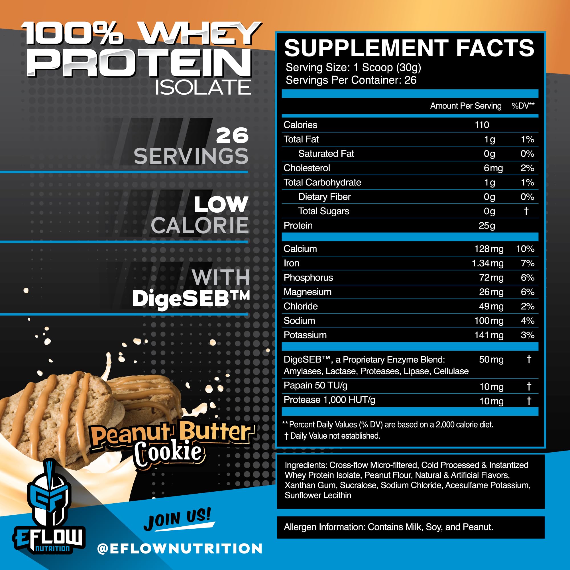 eFlow Nutrition 100% Whey Protein Isolate - Lactose-Free Digestive Enzymes Added eFlow Nutrition buy supplements canada