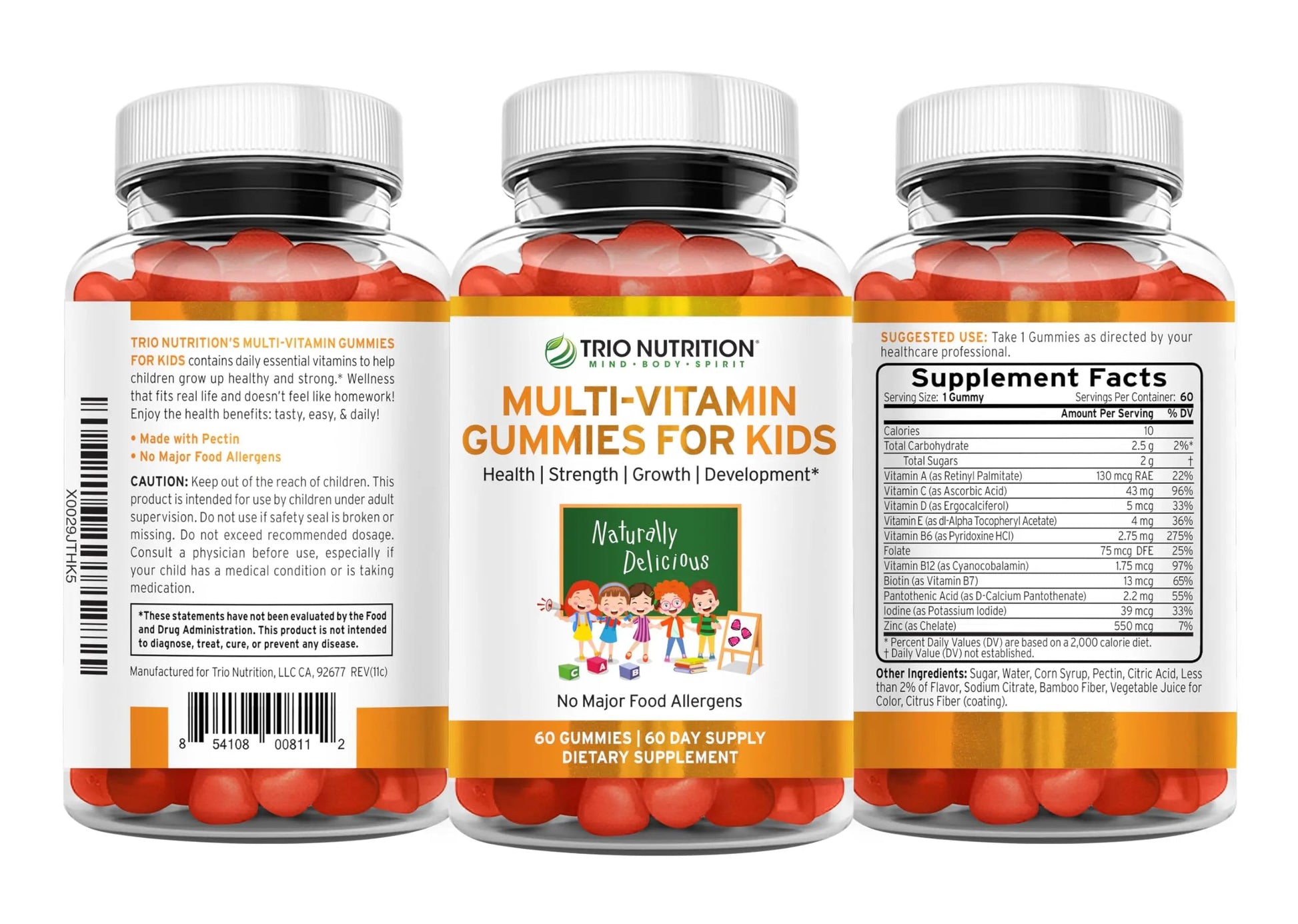 TRIO NUTRITION Premium Kids Multivitamin Gummies with Vitamin C & Zinc for Immune & Energy Support | TRIO NUTRITION buy supplements canada