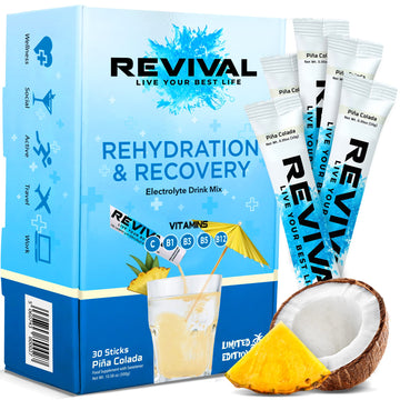 Revival Rapid Rehydration, Electrolytes Powder - High Strength Vitamin C, B1, B3, B5, B12 Revival Shots buy supplements canada