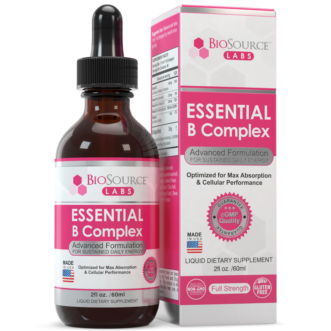 BioSource Labs Essential B Complex - Daily Vegan Vitamin B-Complex Sublingual Liquid BioSource Labs buy supplements canada