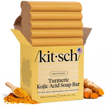 Kitsch Kojic Acid Soap – Turmeric Soap Bar with Hyaluronic Acid & Shea Butter – Brightening & Hydrating Body Wash & Face Wash for Dark Spots Kitsch buy supplements canada